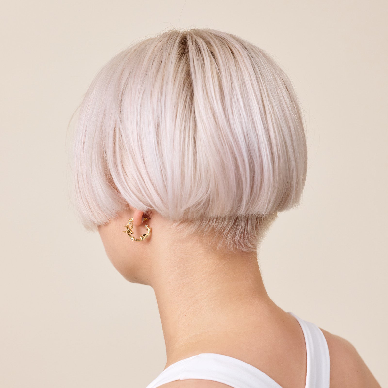 Golden Bird, Flower And Crystal Earrings | ATNF1031 - Les Nereides