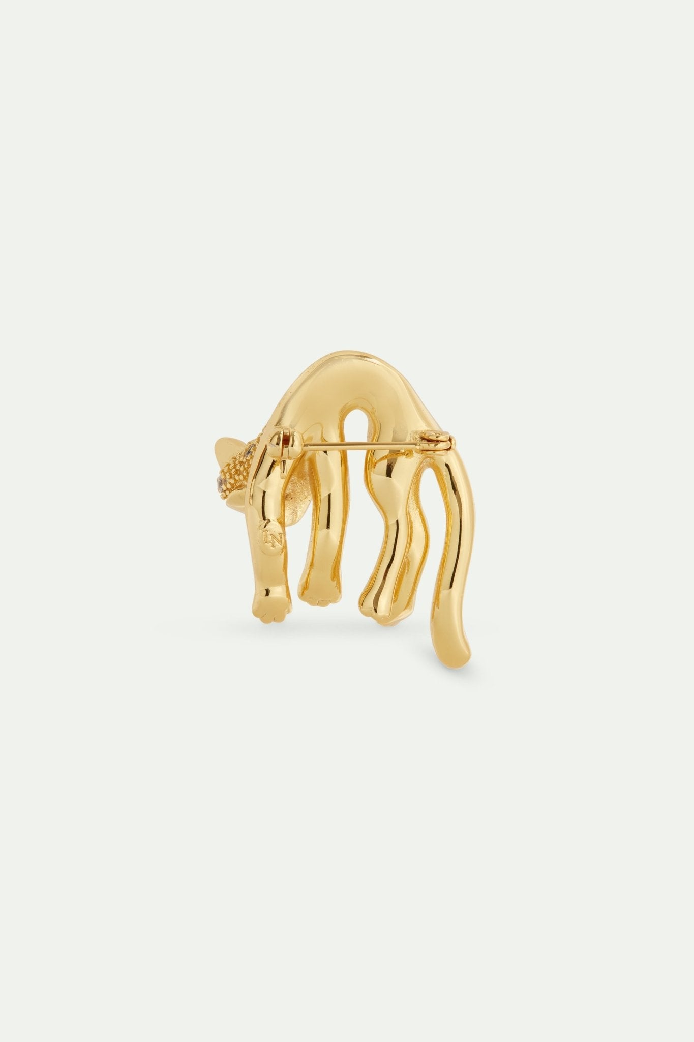 Golden cat and crystal brooch | AVLA5011 - Les Nereides