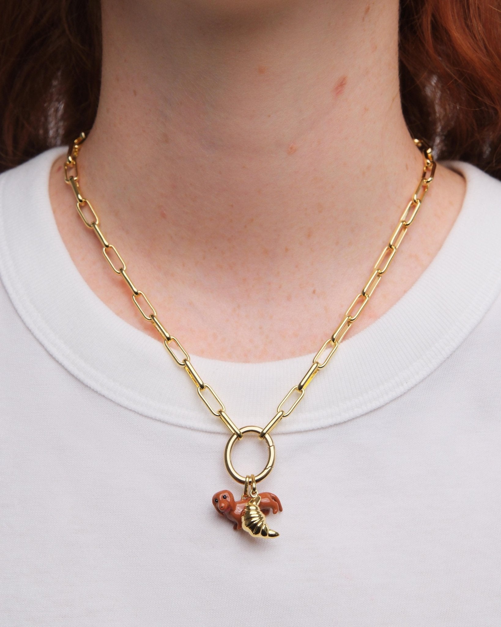 Golden Croissant Pendant | AUPE4031 - Les Nereides