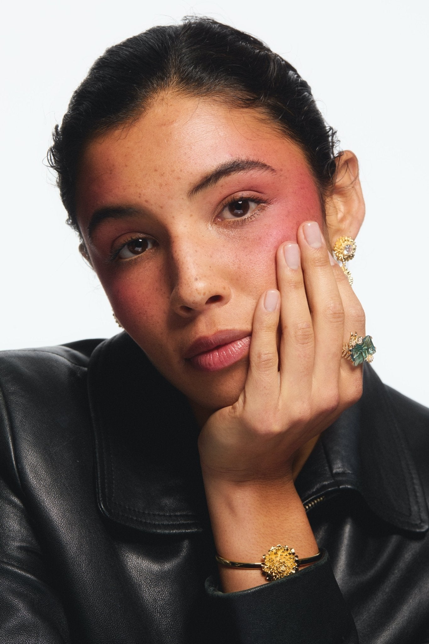 Golden dandelion cuff bracelet | AVNF2031 - Les Nereides