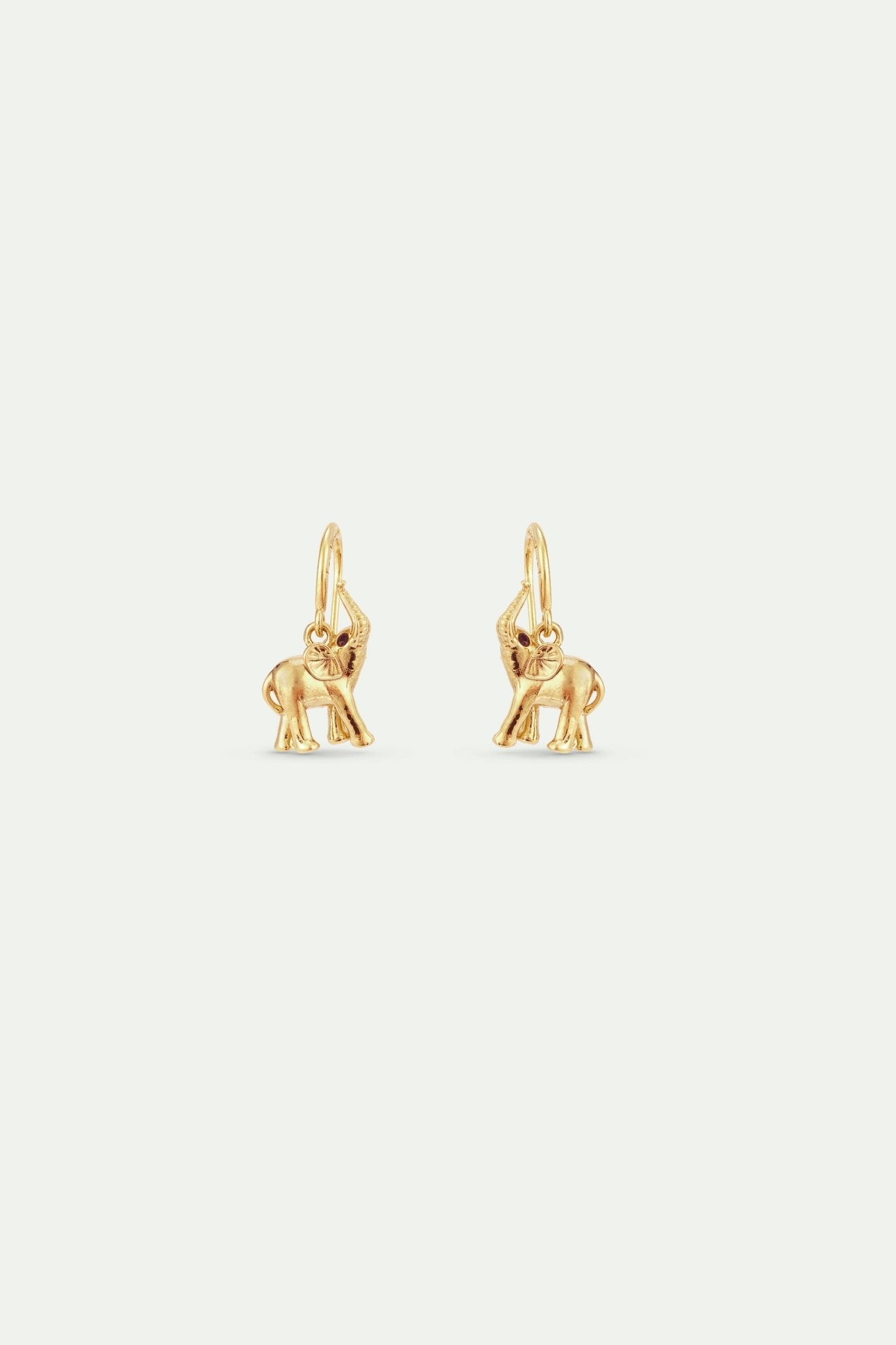 Golden Elephant Hook Earrings | AXLA1031 - Les Nereides