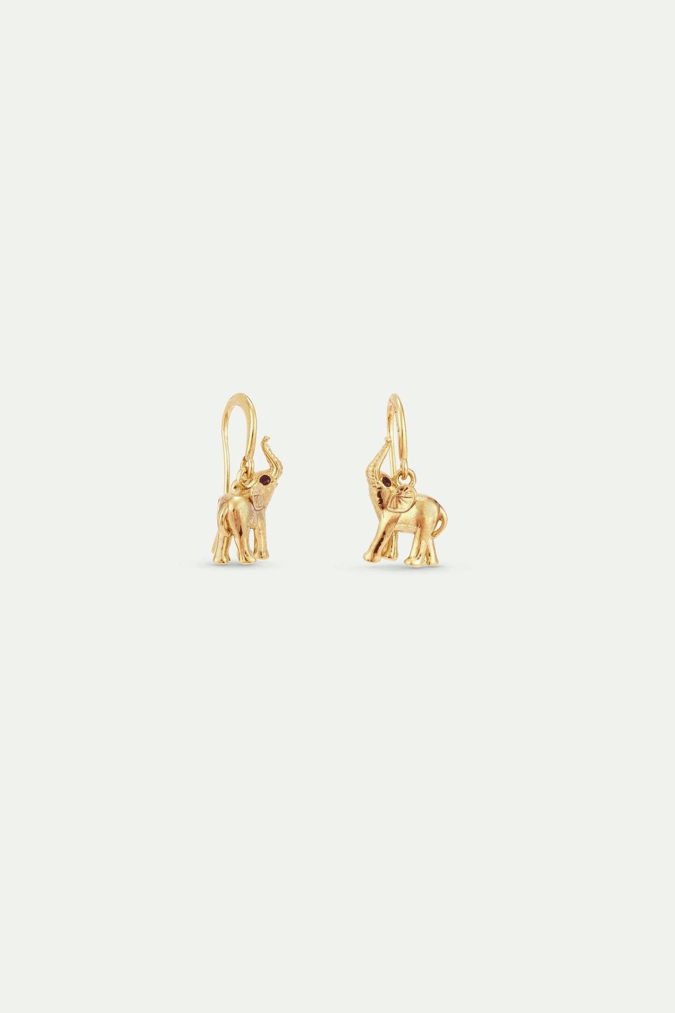 Golden Elephant Hook Earrings | AXLA1031 - Les Nereides