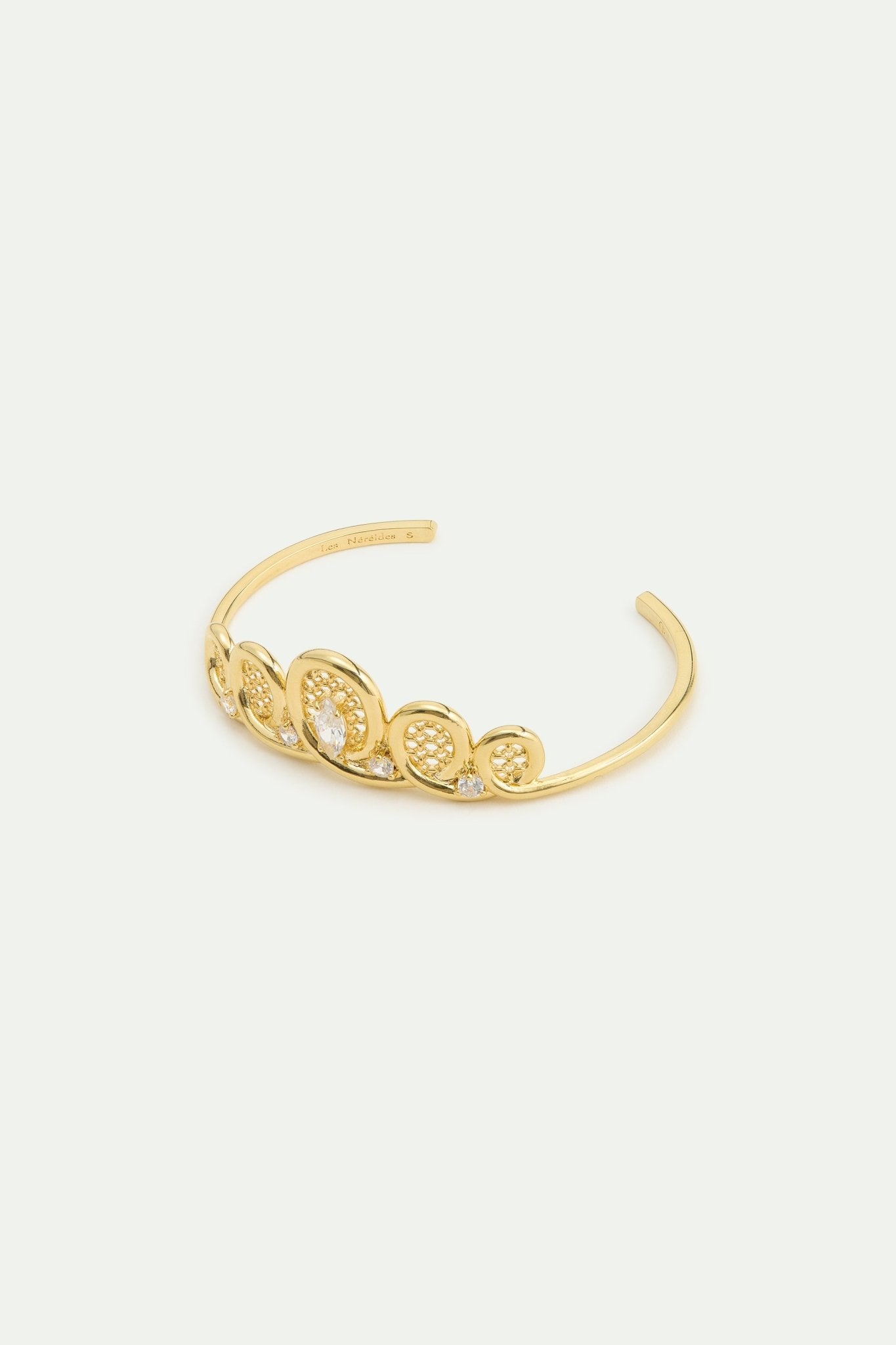 Golden Filigree Tiara Cuff Bracelet With Crystals | AWOP2011 - Les Nereides