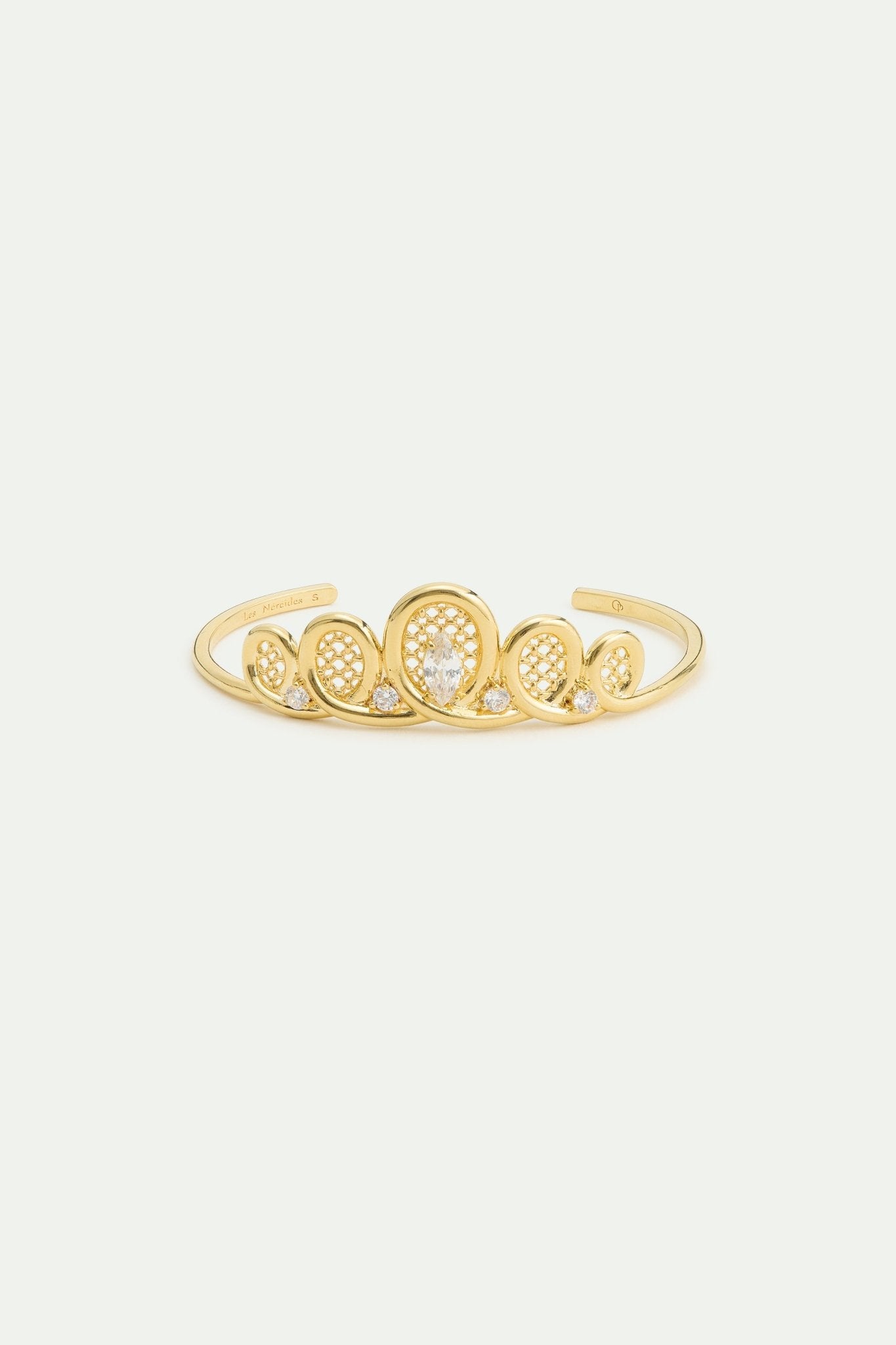 Golden Filigree Tiara Cuff Bracelet With Crystals | AWOP2011 - Les Nereides