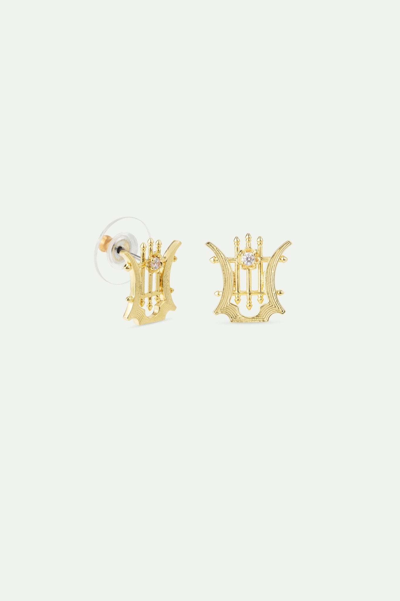 Golden Lyre Earrings | AWOP1021 - Les Nereides