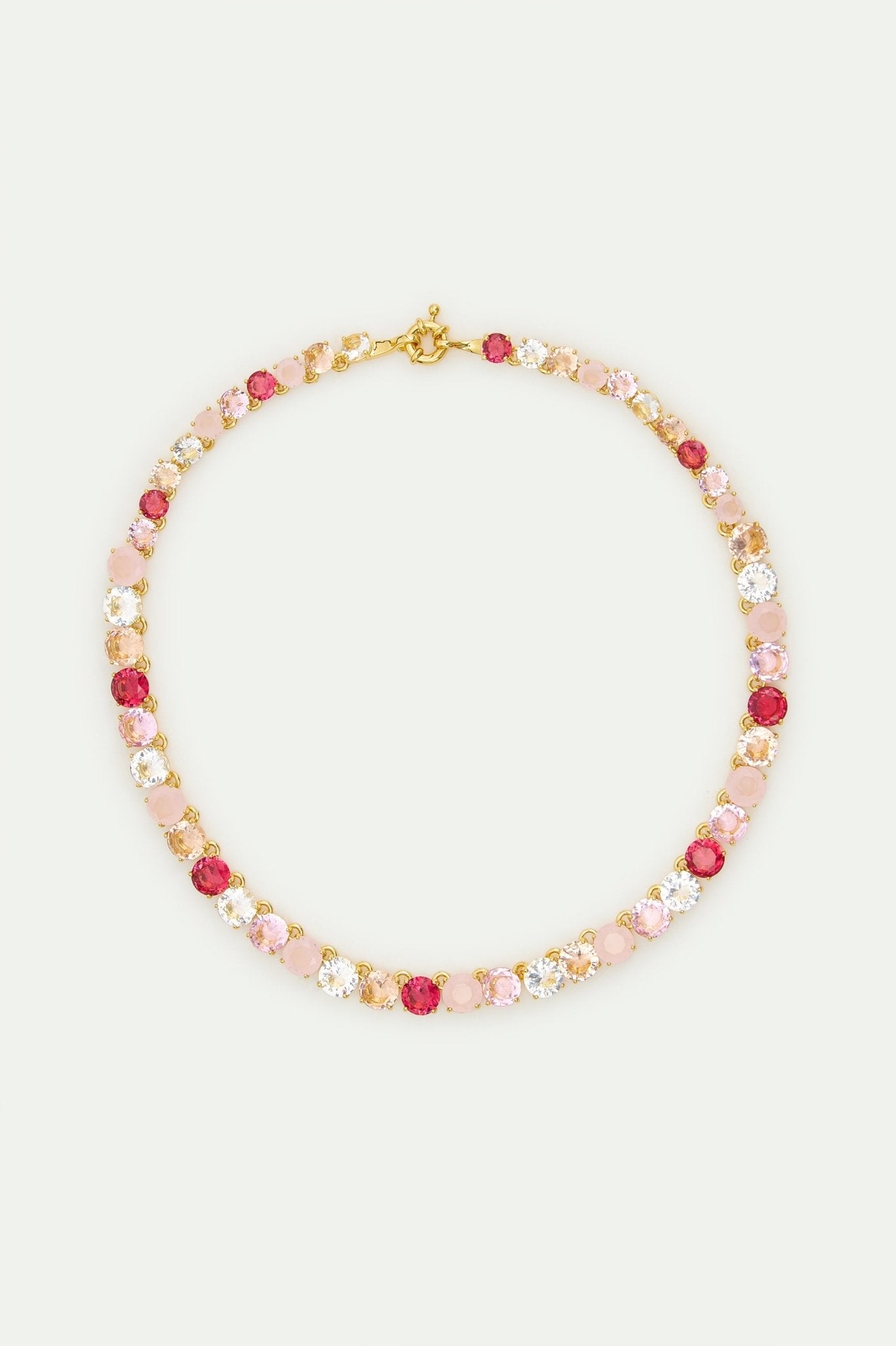 Gradient Pink Diamantine Choker With Round Stones | AWLD3321 - Les Nereides