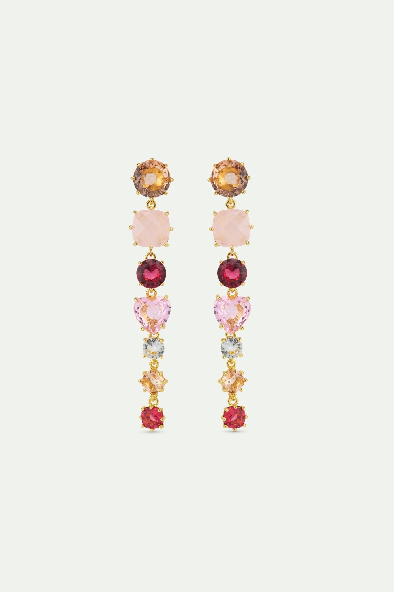 Gradient Pink Diamantine Dangle Earrings | AWLD1211 - Les Nereides