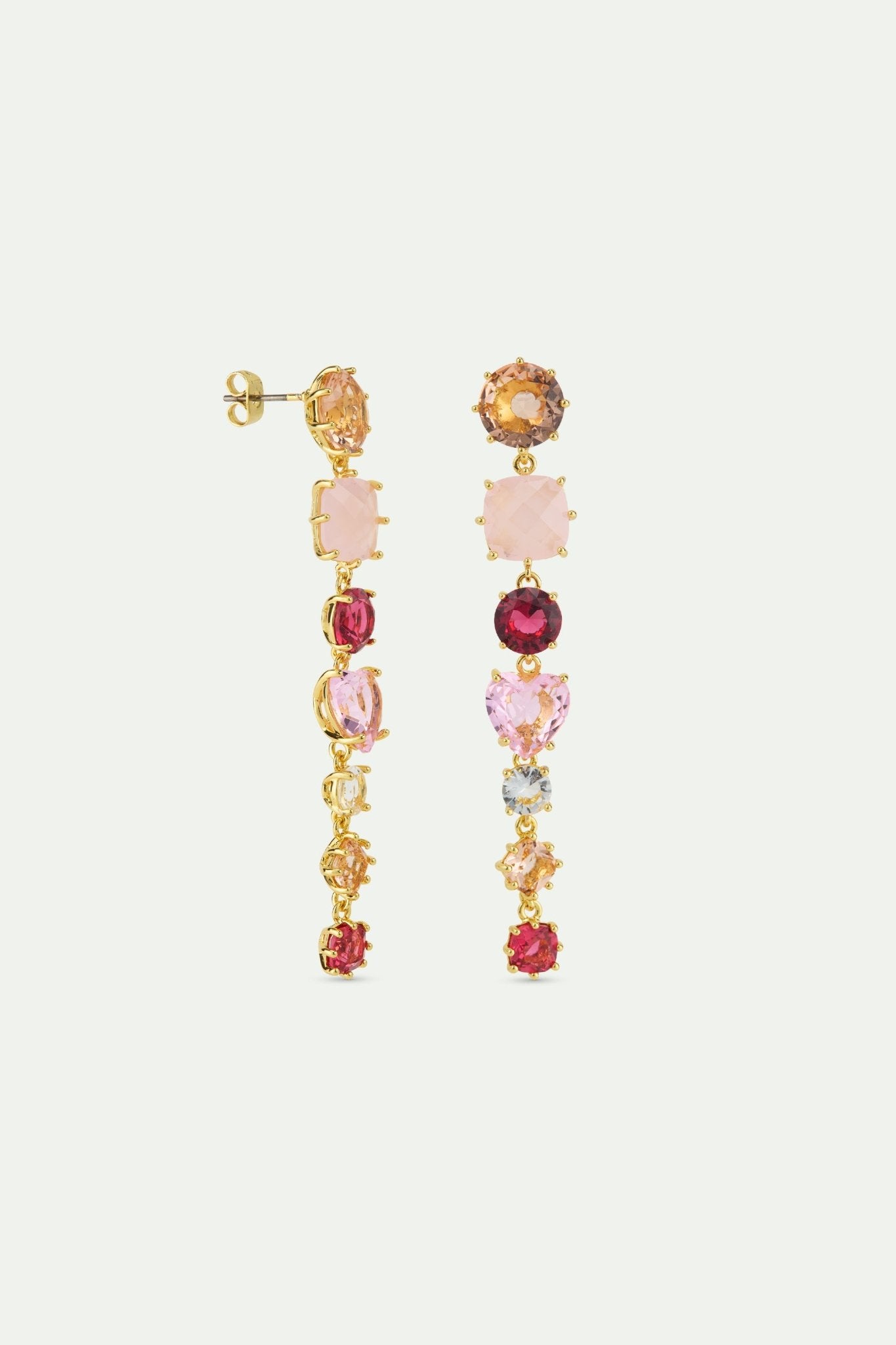 Gradient Pink Diamantine Dangle Earrings | AWLD1211 - Les Nereides
