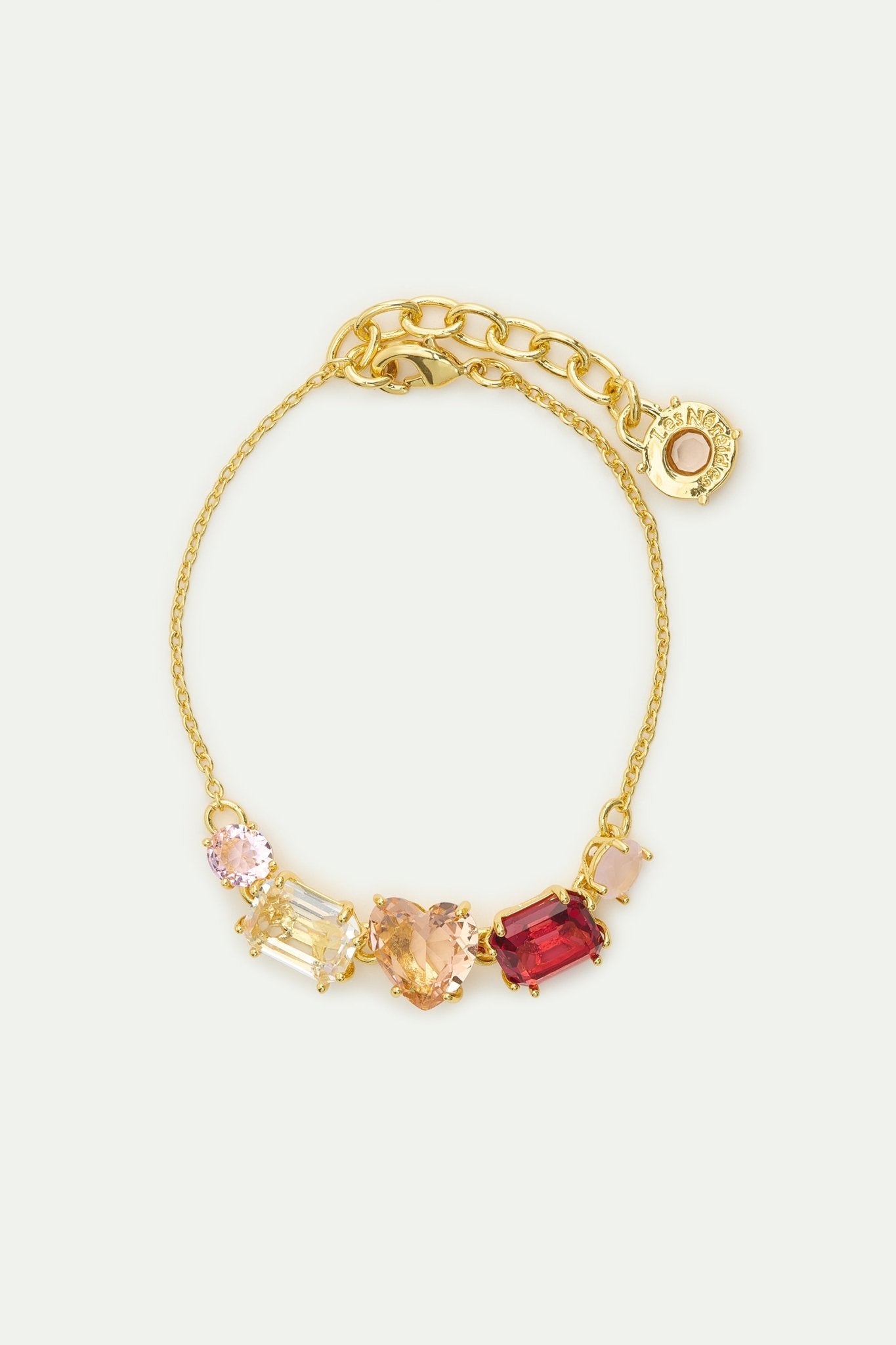 Gradient Pink Diamantine Fine Bracelet With Five Stones | AWLD2141 - Les Nereides