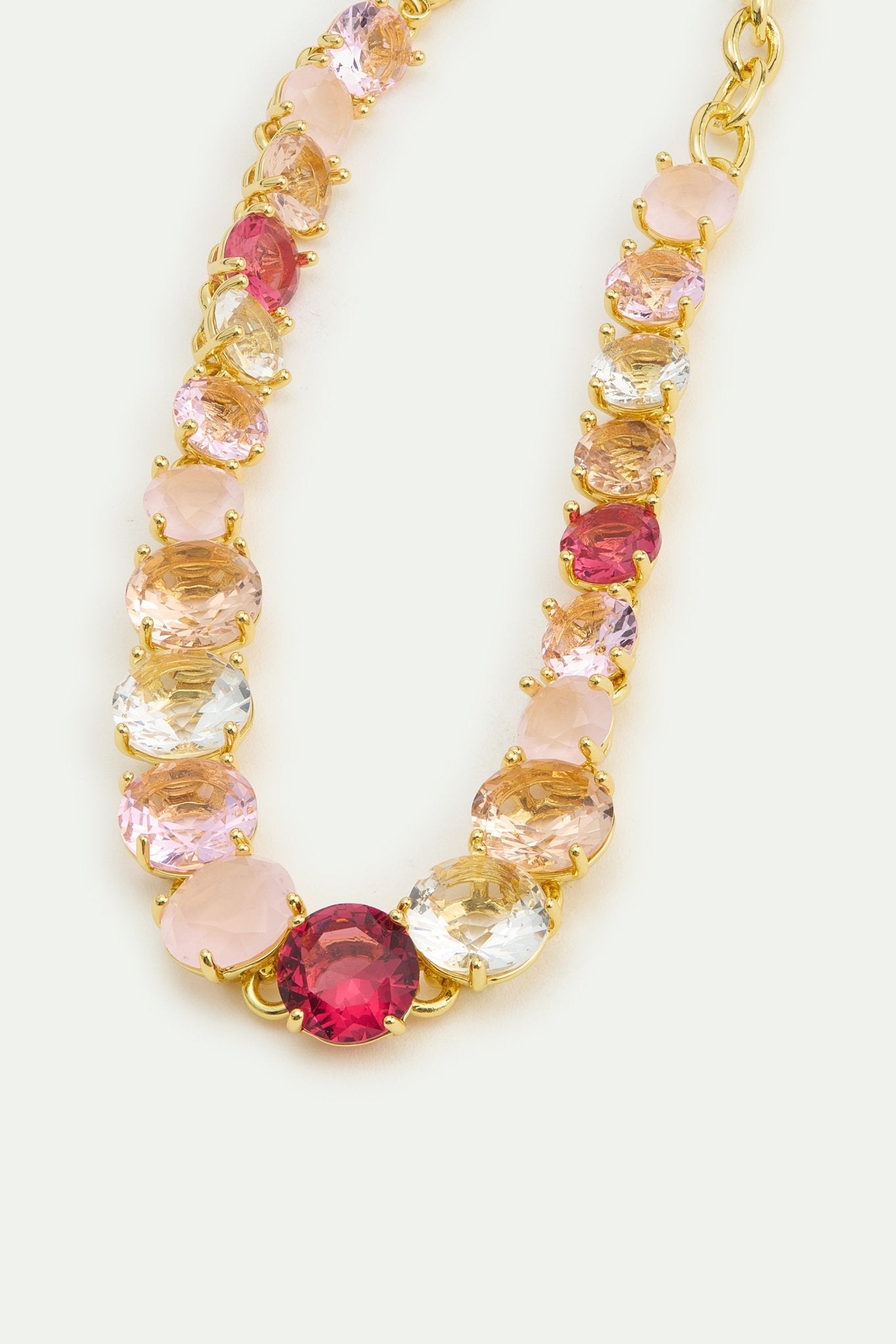 Gradient Pink Diamantine Fine Bracelet With Row Of Stones | AWLD2521 - Les Nereides