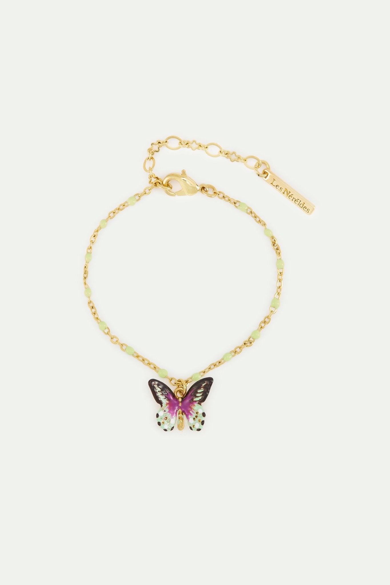 Green And Purple Butterfly Bracelet | AXLA2061 - Les Nereides