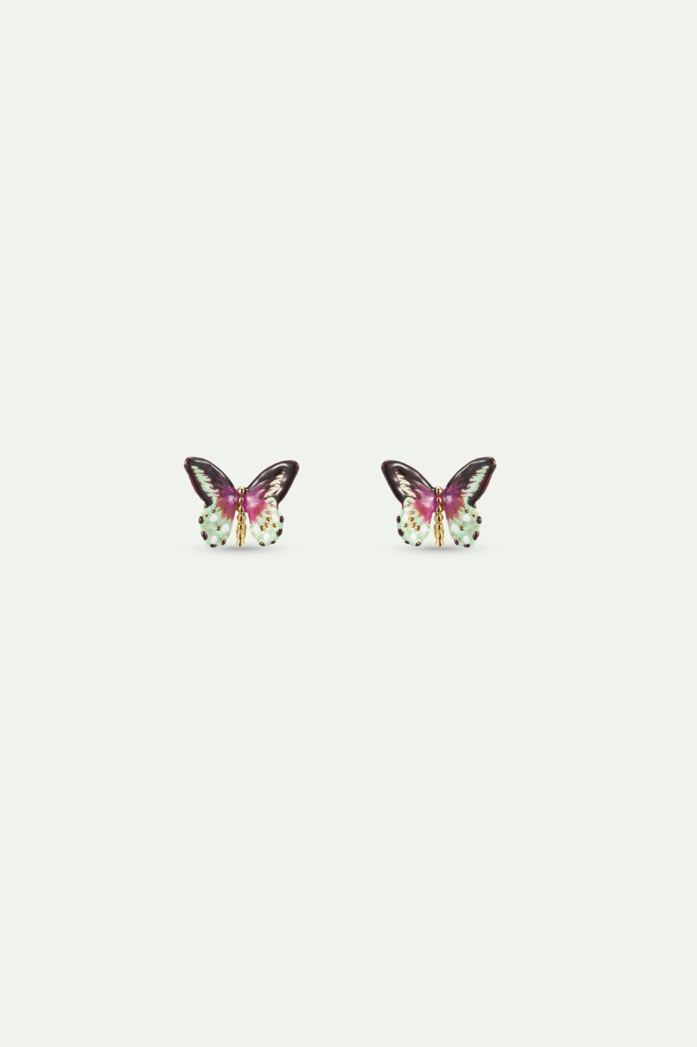 Green And Purple Butterfly Hook Earrings | AXLA1061 - Les Nereides