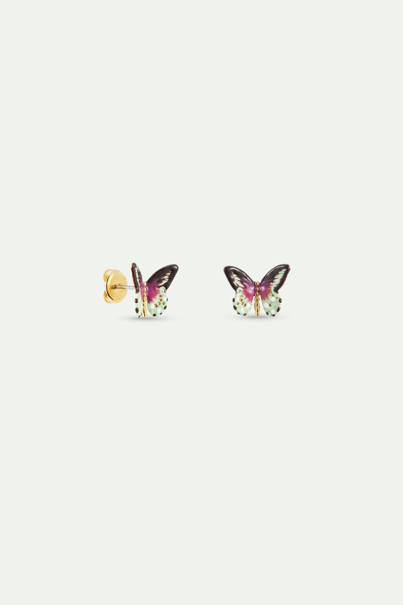 Green And Purple Butterfly Hook Earrings | AXLA1061 - Les Nereides