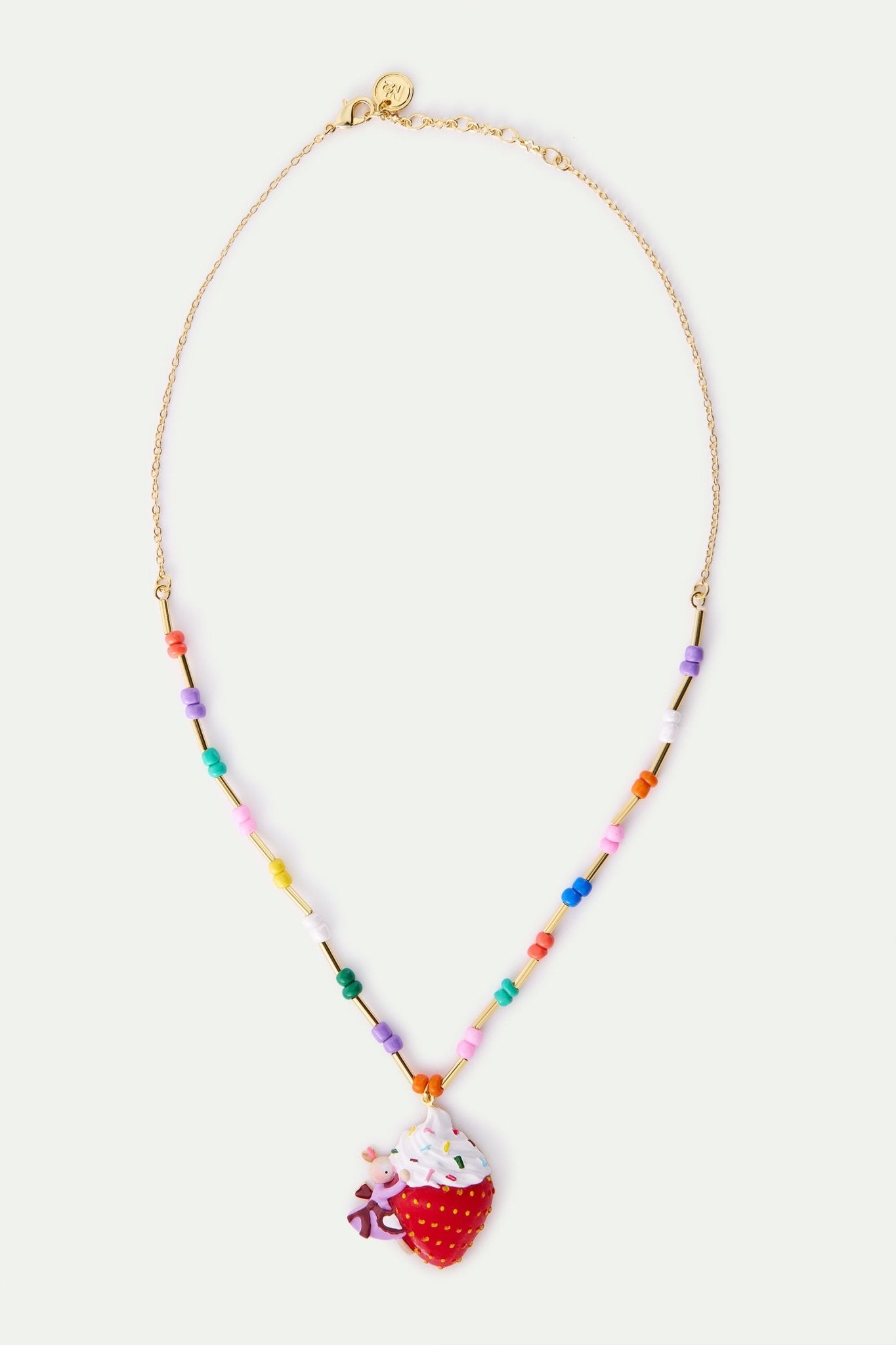 Gretel Strawberry & Cream & Colourful Beads Pendant | AWHG3061 - Les Nereides