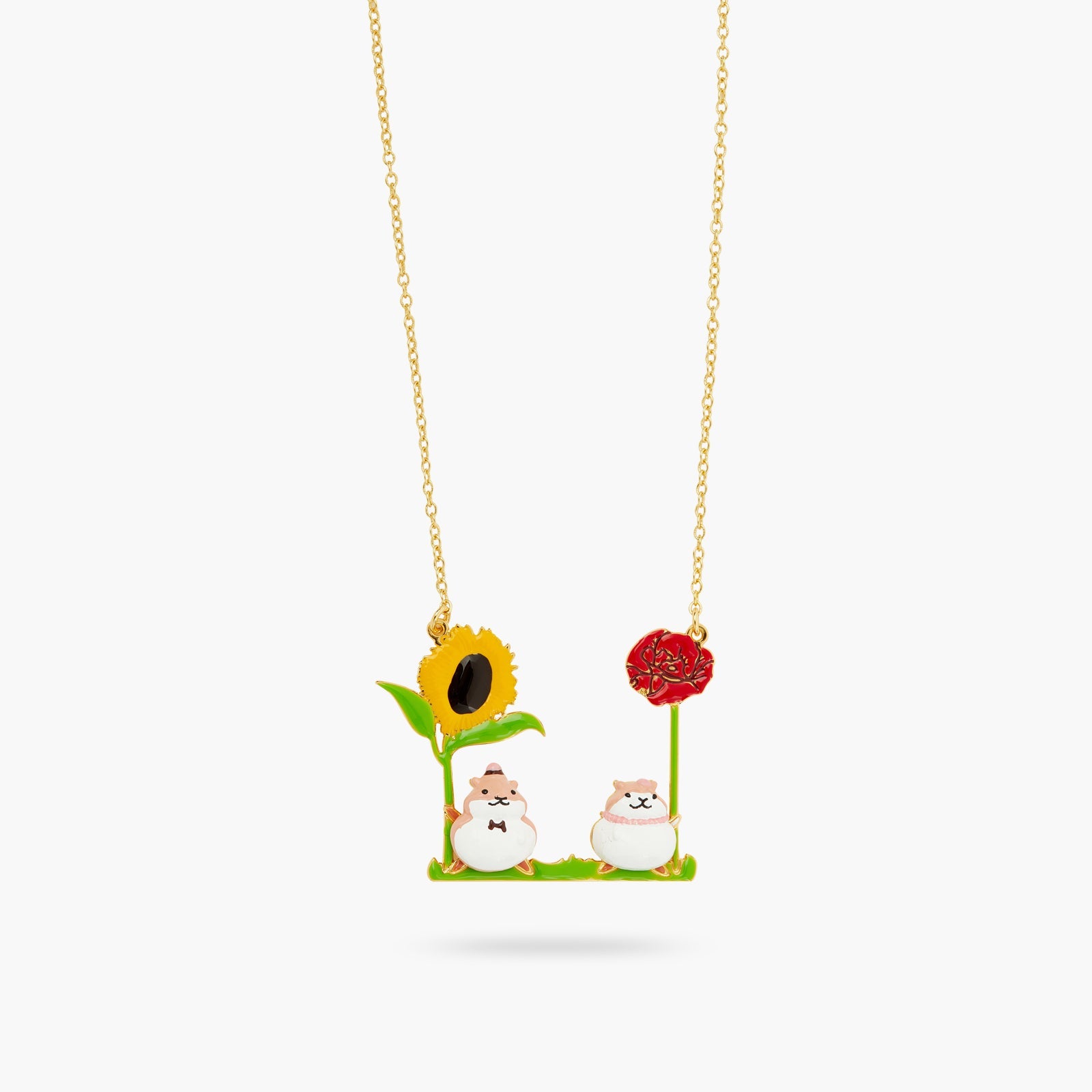 Hamster And Flower Statement Necklace | ATTO3061 - Les Nereides