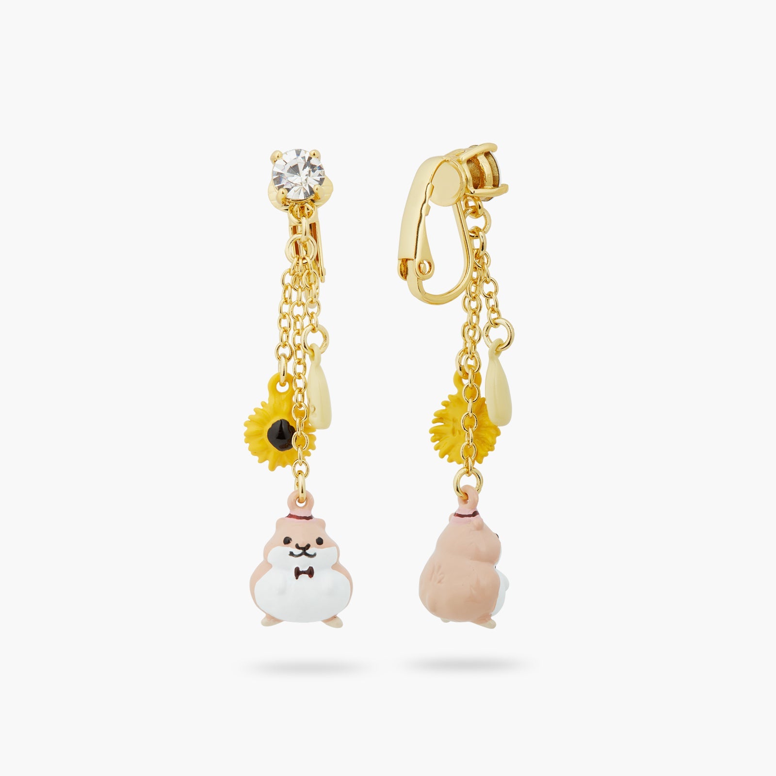 Hamster And Sunflower Dangle Earrings | ATTO1021 - Les Nereides
