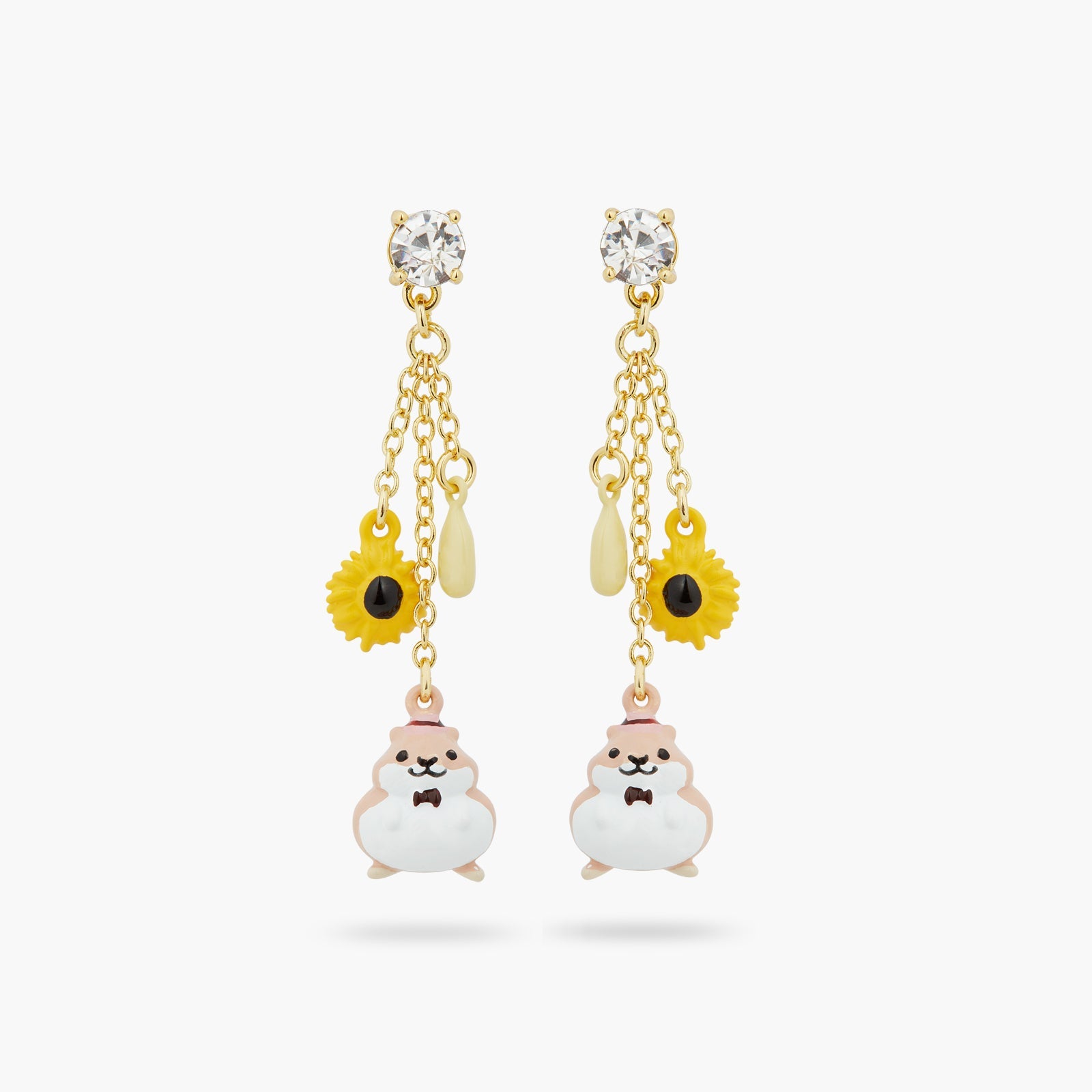 Hamster And Sunflower Dangle Earrings | ATTO1021 - Les Nereides