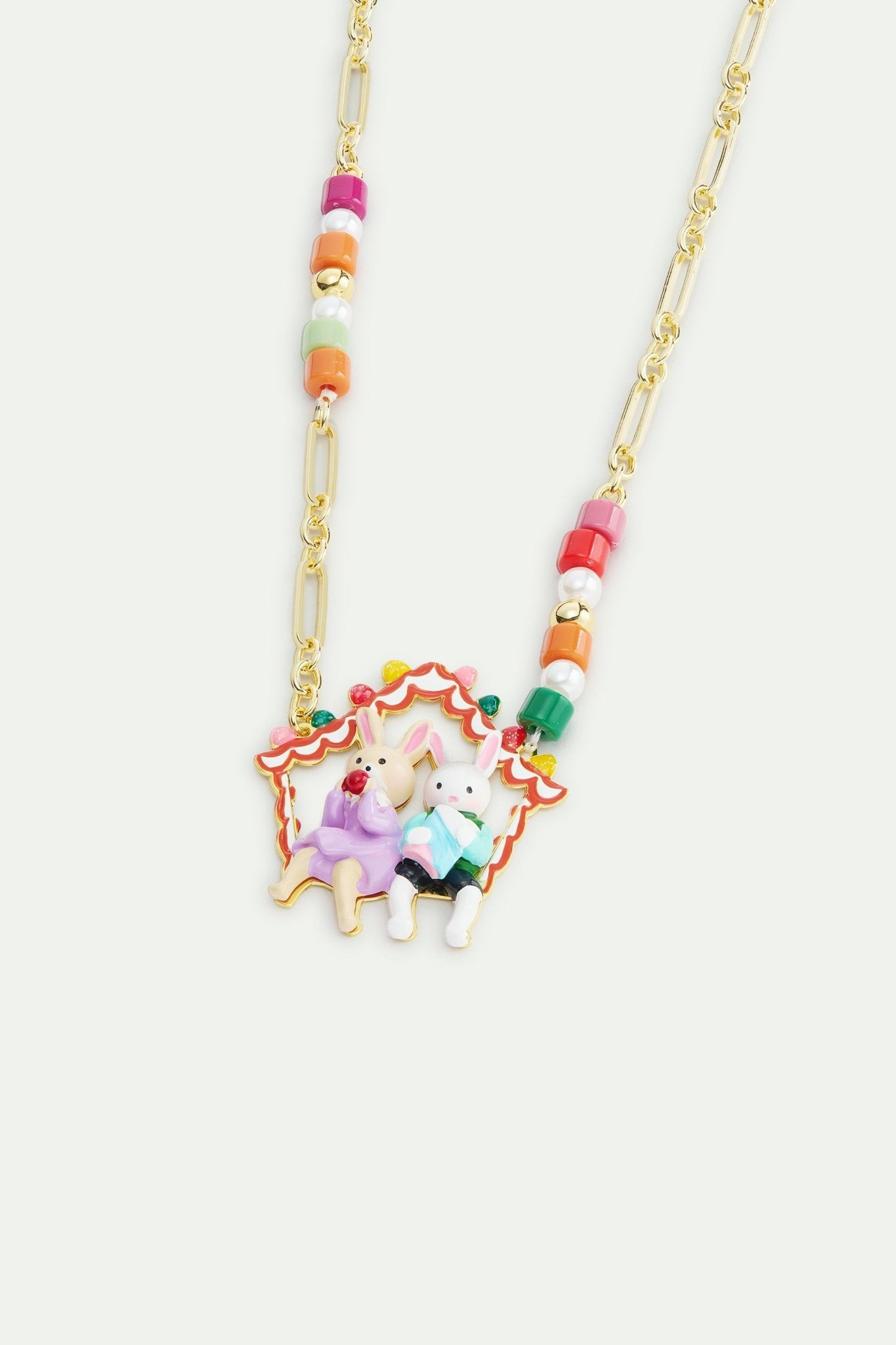Hansel And Gretel Pendant With Colourful Beads | AWHG3021 - Les Nereides