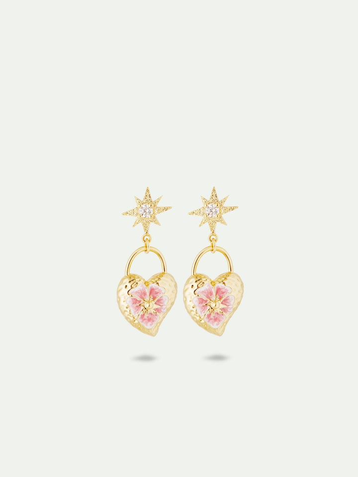 Heart, Pansy Flower And Star Earrings | AUPS1031 - Les Nereides