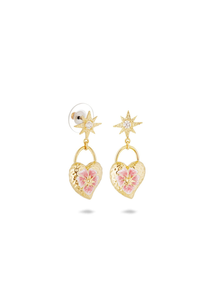 Heart, Pansy Flower And Star Earrings | AUPS1031 - Les Nereides