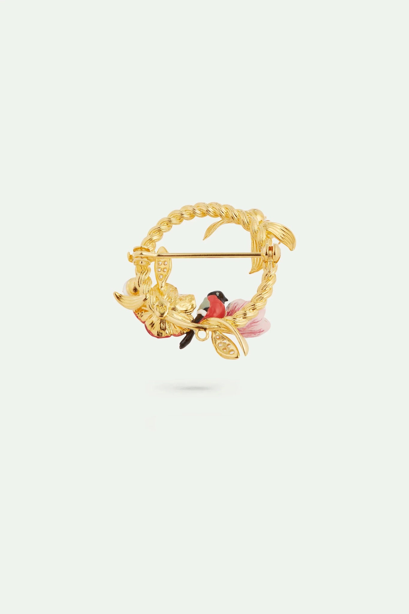 Hellebore Flower & Bullfinch Brooch | AUVH5011 - Les Nereides
