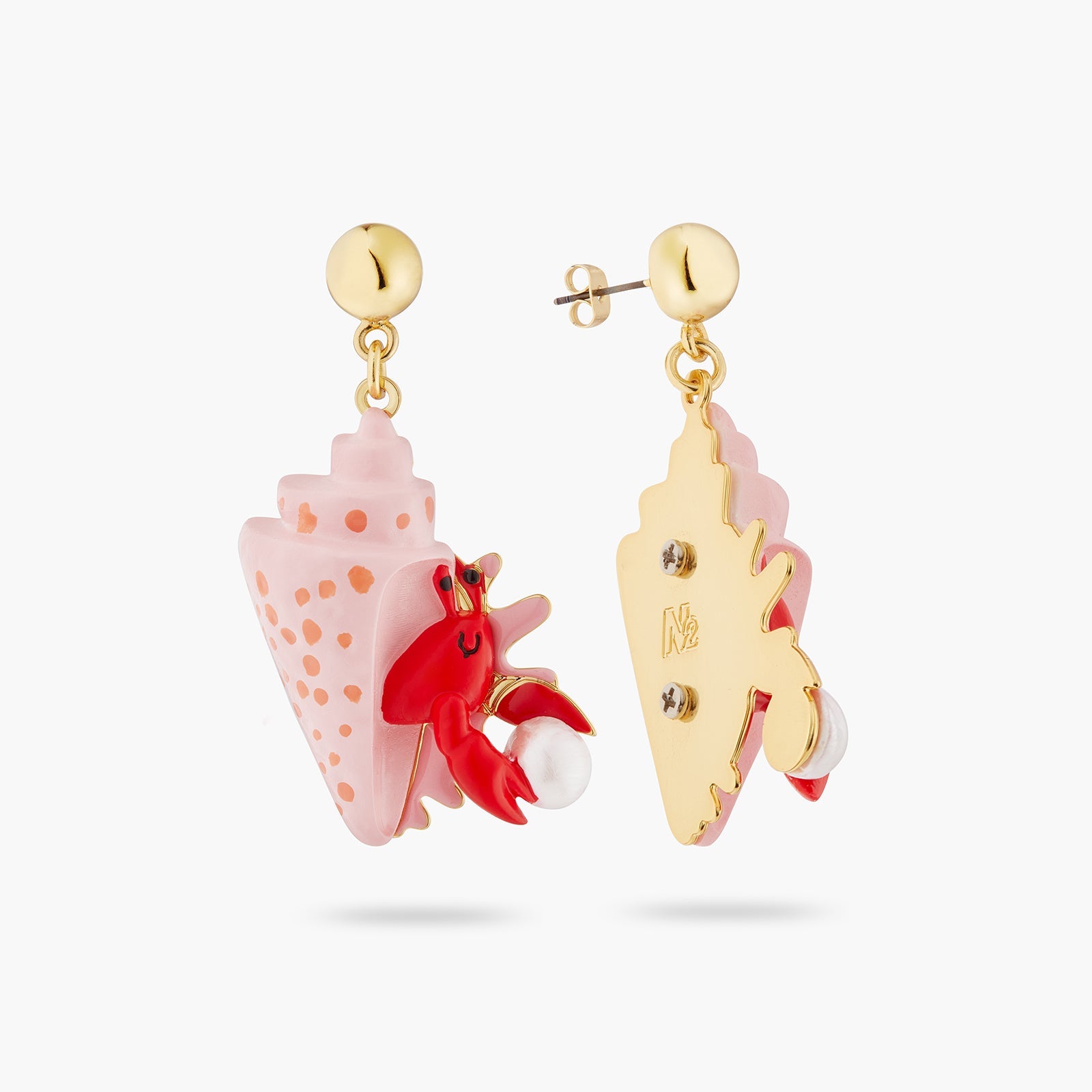 Hermit Crab And Pearl Earrings | ATOC1061 - Les Nereides