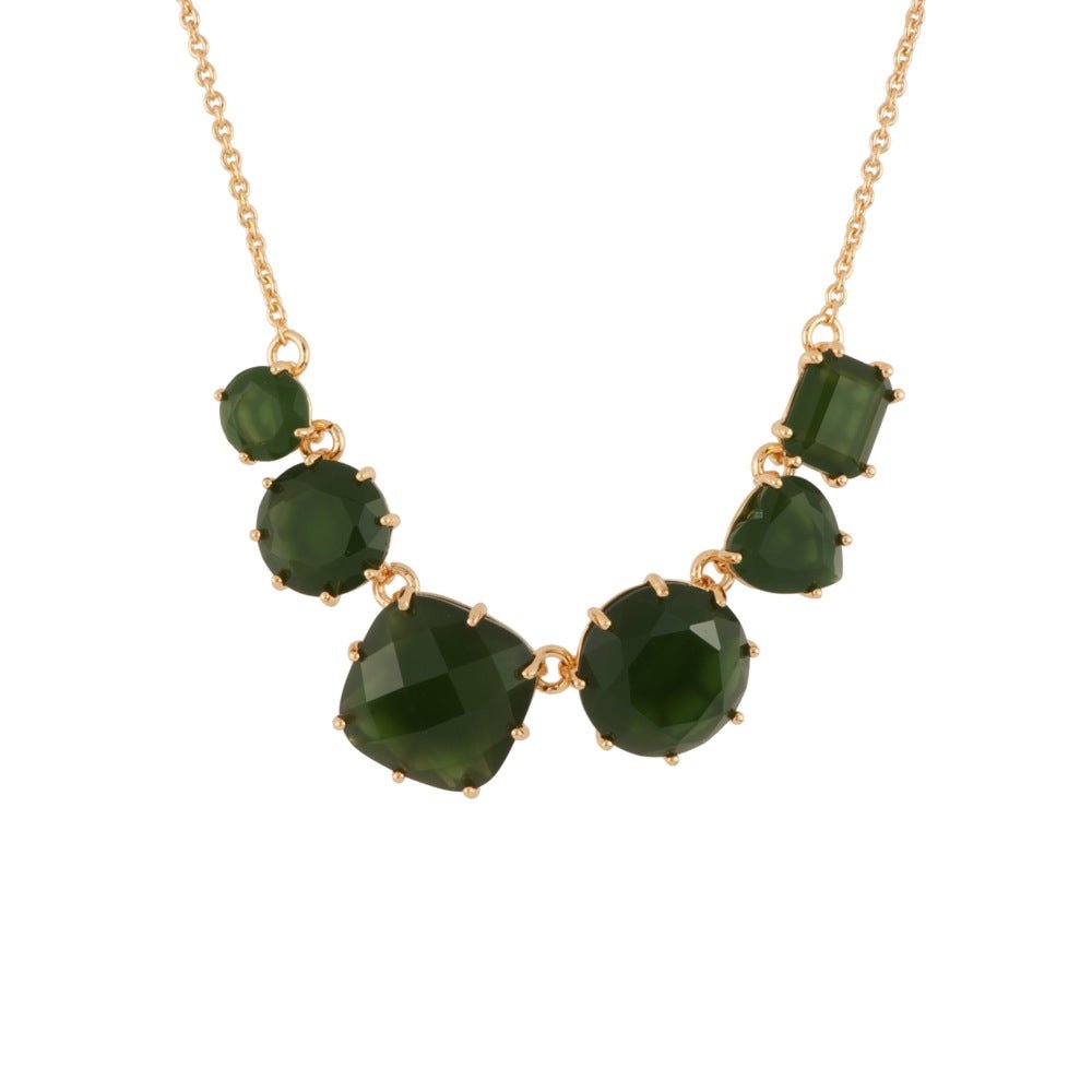 La Diamantine 6 Stones Forest Green Necklace | AELD3311 - Les Nereides