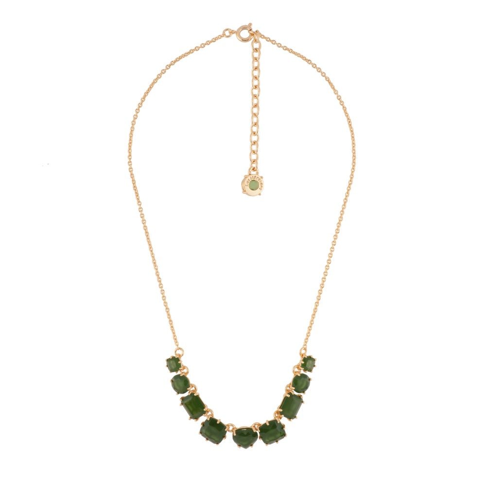 La Diamantine 9 Stones Forest Green Necklace | AELD3181 - Les Nereides