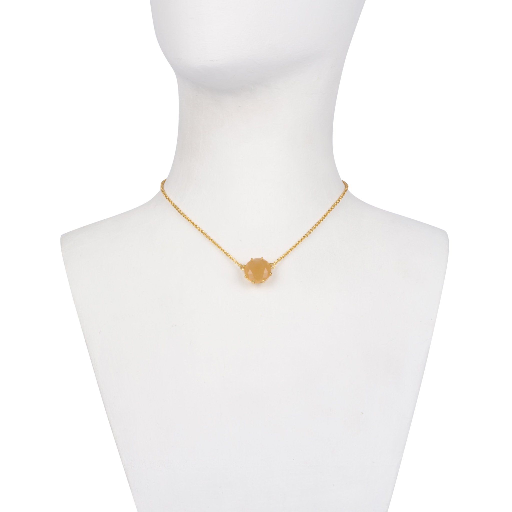 La Diamantine Round Stone Light Honey Necklace | ZLD3012 - Les Nereides