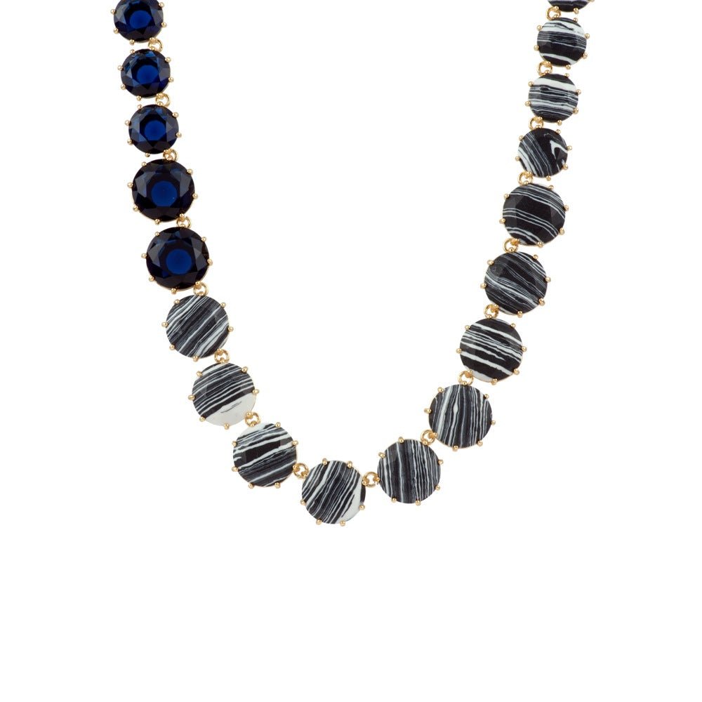 La Diamantine Speciale Multi - Stones Blue & Black Marble Necklace | ADLDS3191 - Les Nereides