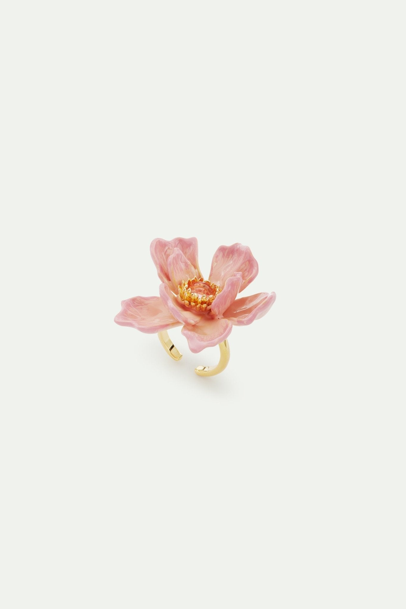 Large magnolia flower and glass cabochon ring | AVFA6031 - Les Nereides
