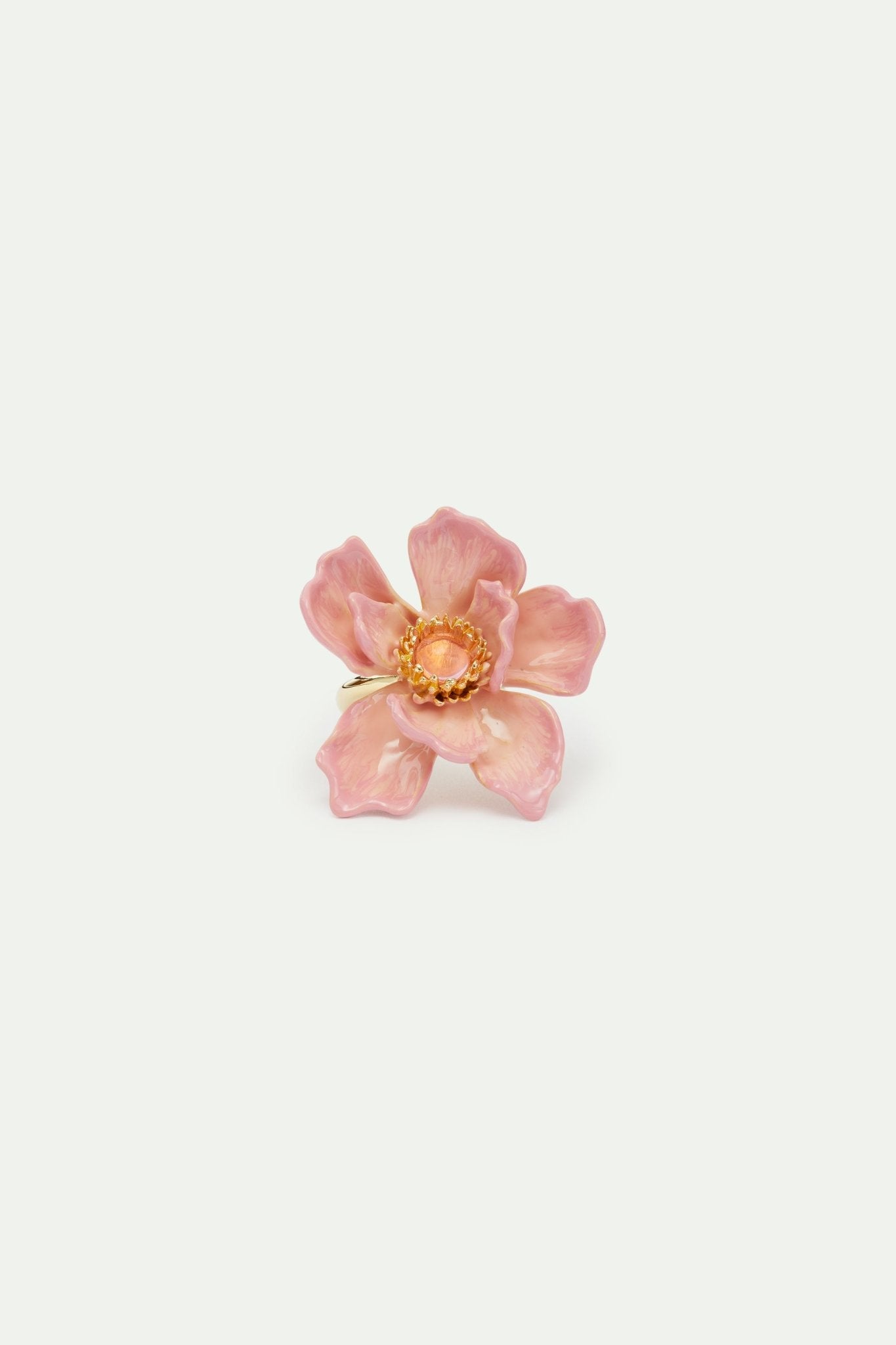 Large magnolia flower and glass cabochon ring | AVFA6031 - Les Nereides