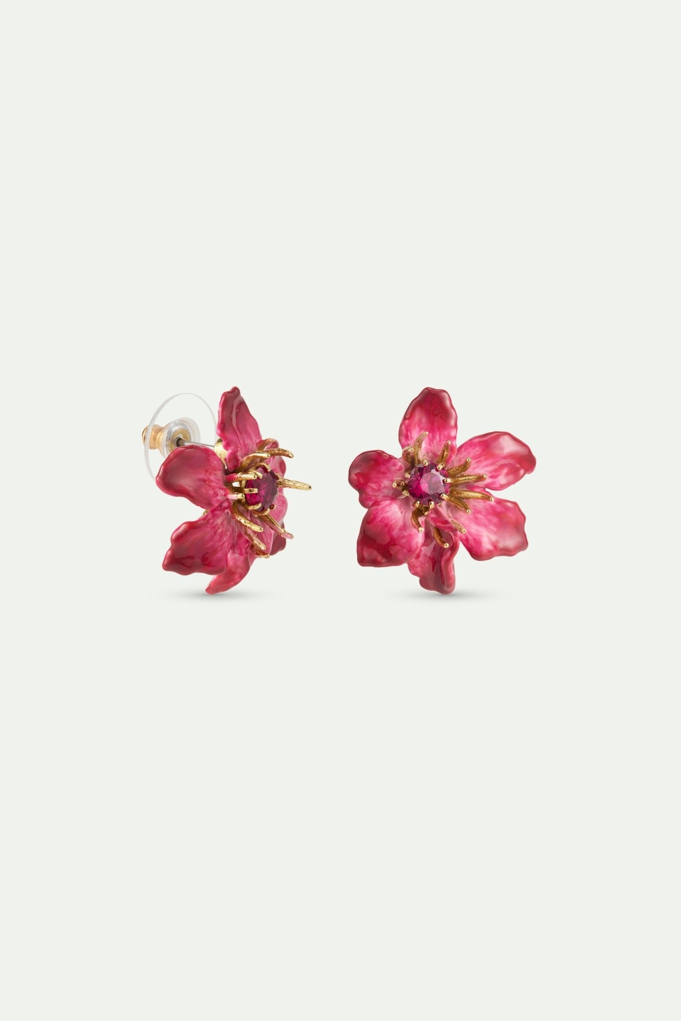 Large Pink Clematis Flower Earrings | AWMM1021 - Les Nereides
