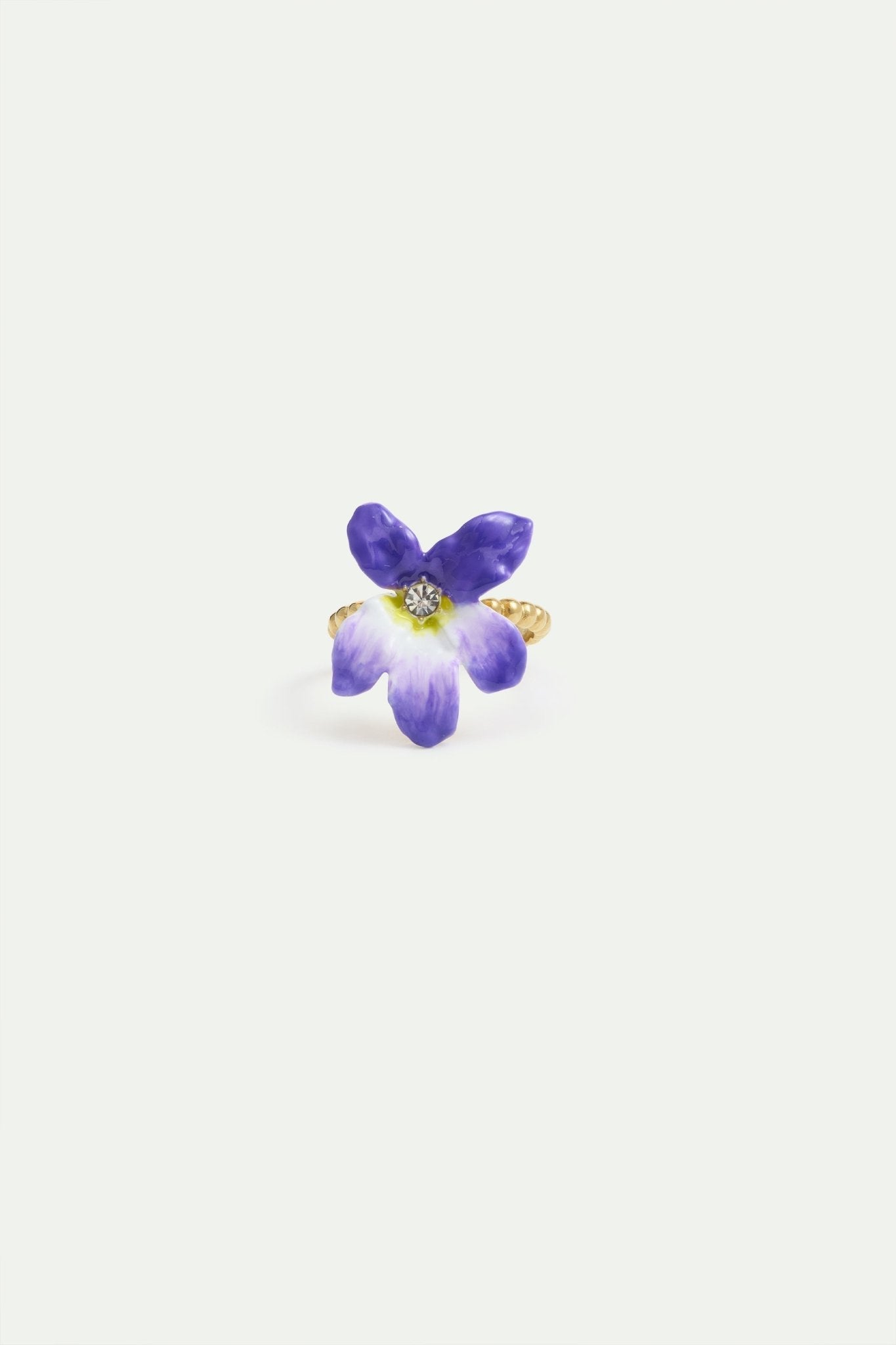 Large Violet And Faceted Crystal Adjustable Ring | AYCV6011 - Les Nereides
