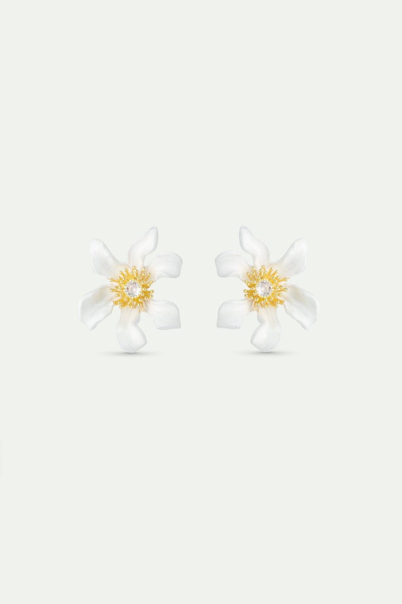 Large White Clematis Flower Earrings | AWNF1011 - Les Nereides