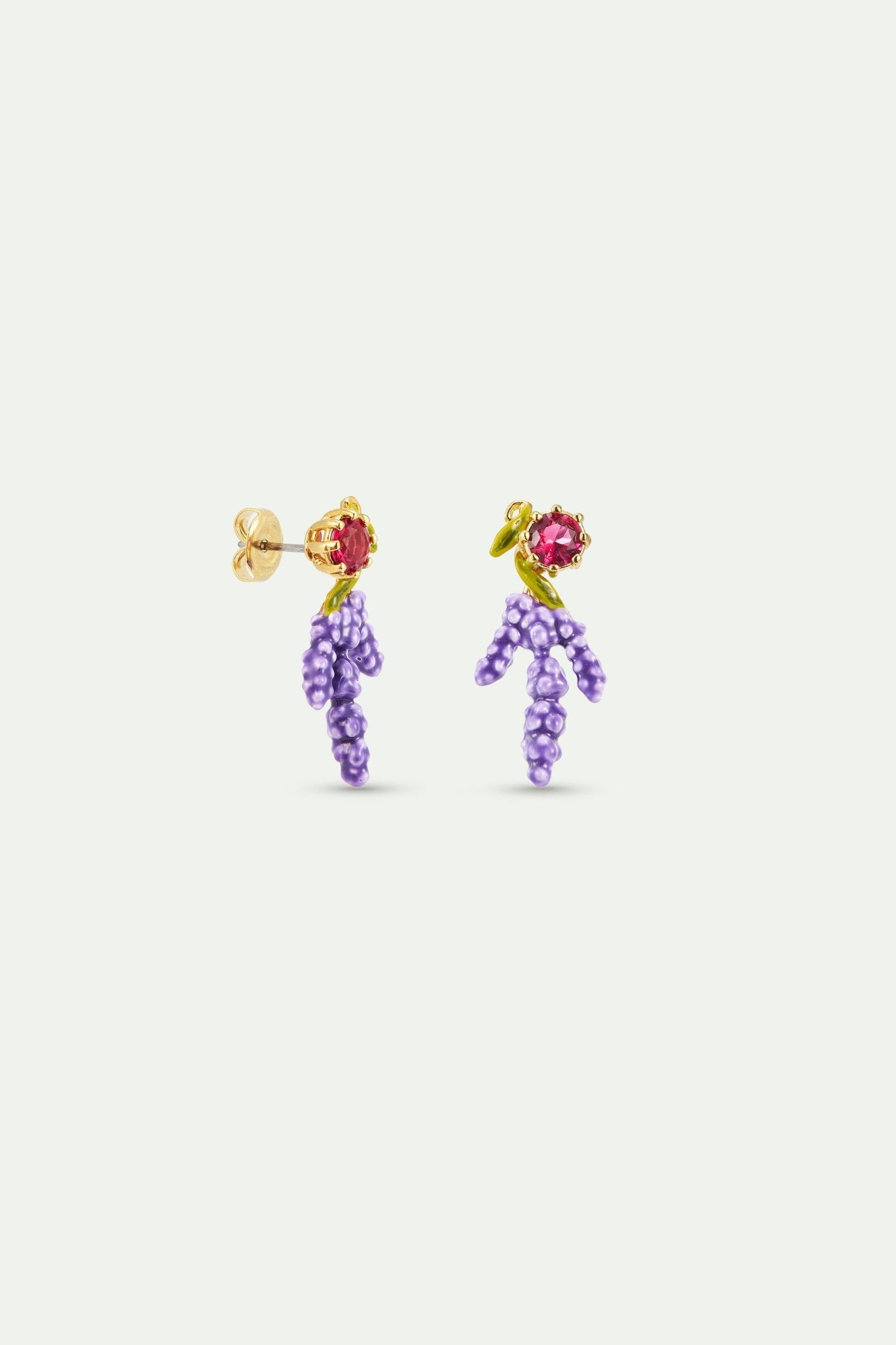 Lavender And Pink Stone Earrings | AXJP1161 - Les Nereides