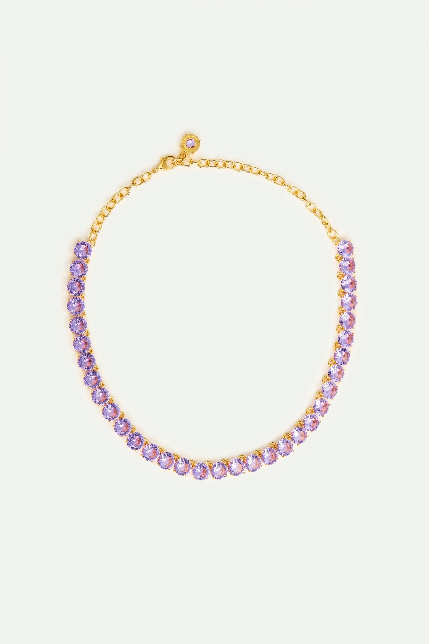 Lavender Diamantine round stone chocker necklace | AVLD3561 - Les Nereides