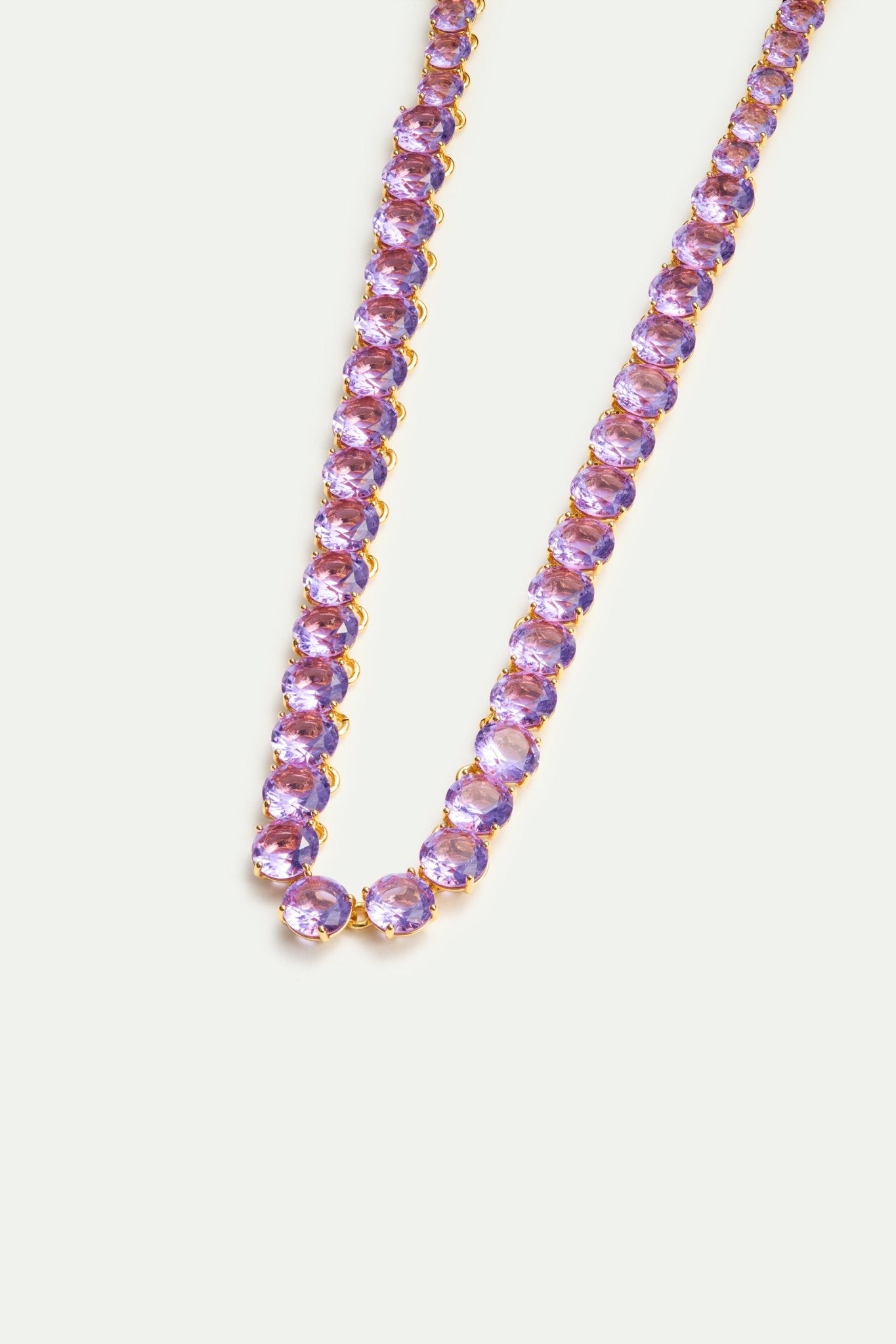Lavender diamantine round stone choker necklace | AVLD3321 - Les Nereides