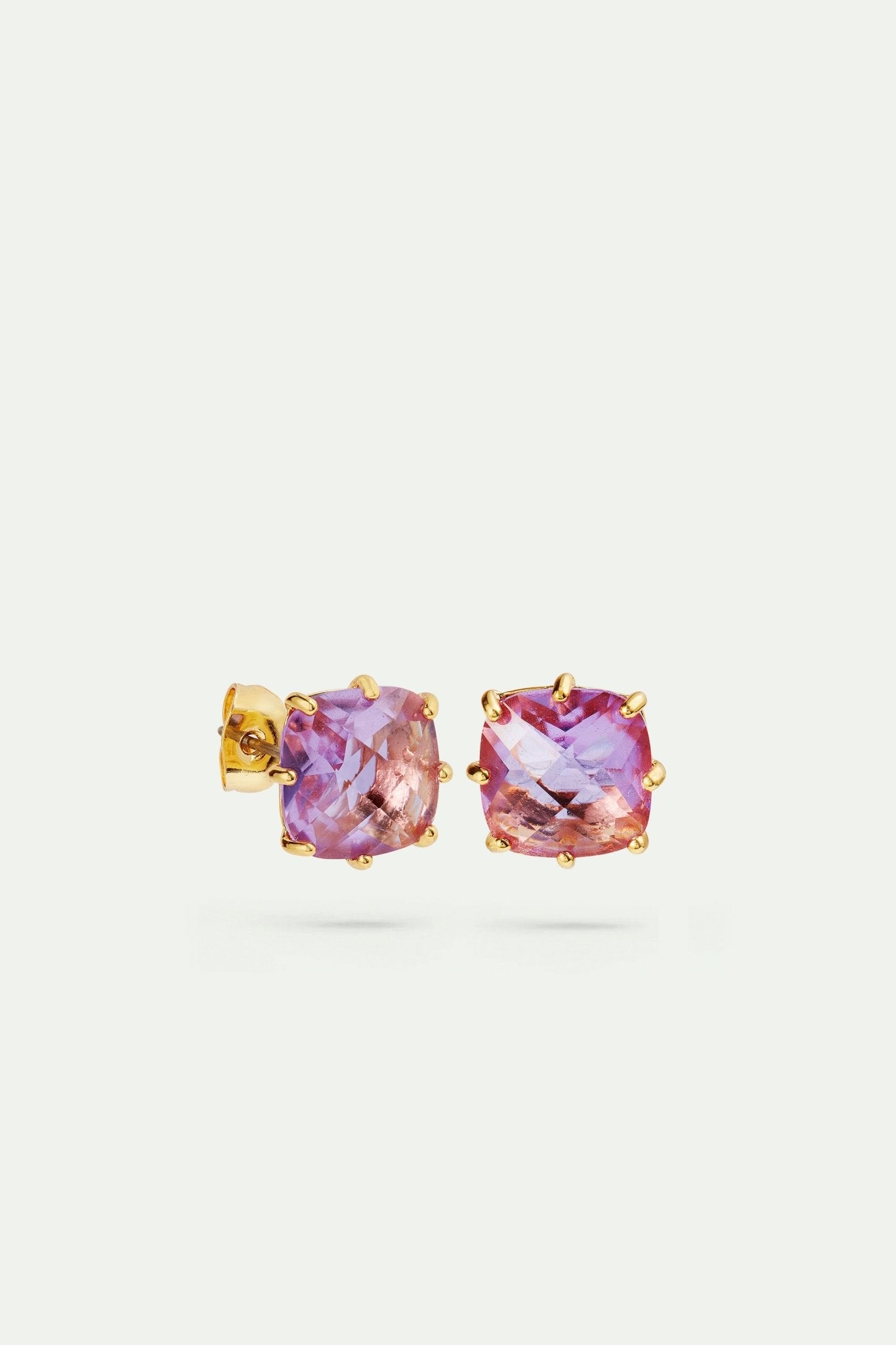 Lavender Diamantine square stone earrings | AVLD1011 - Les Nereides