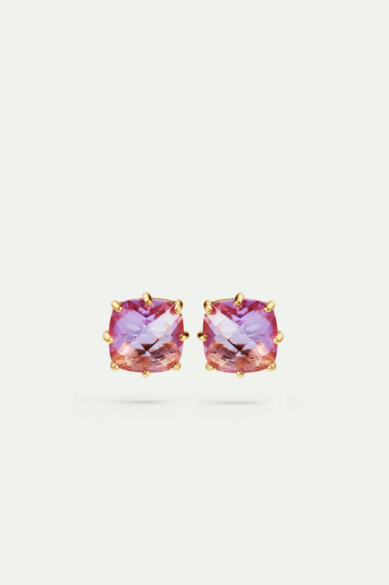 Lavender Diamantine square stone earrings | AVLD1011 - Les Nereides