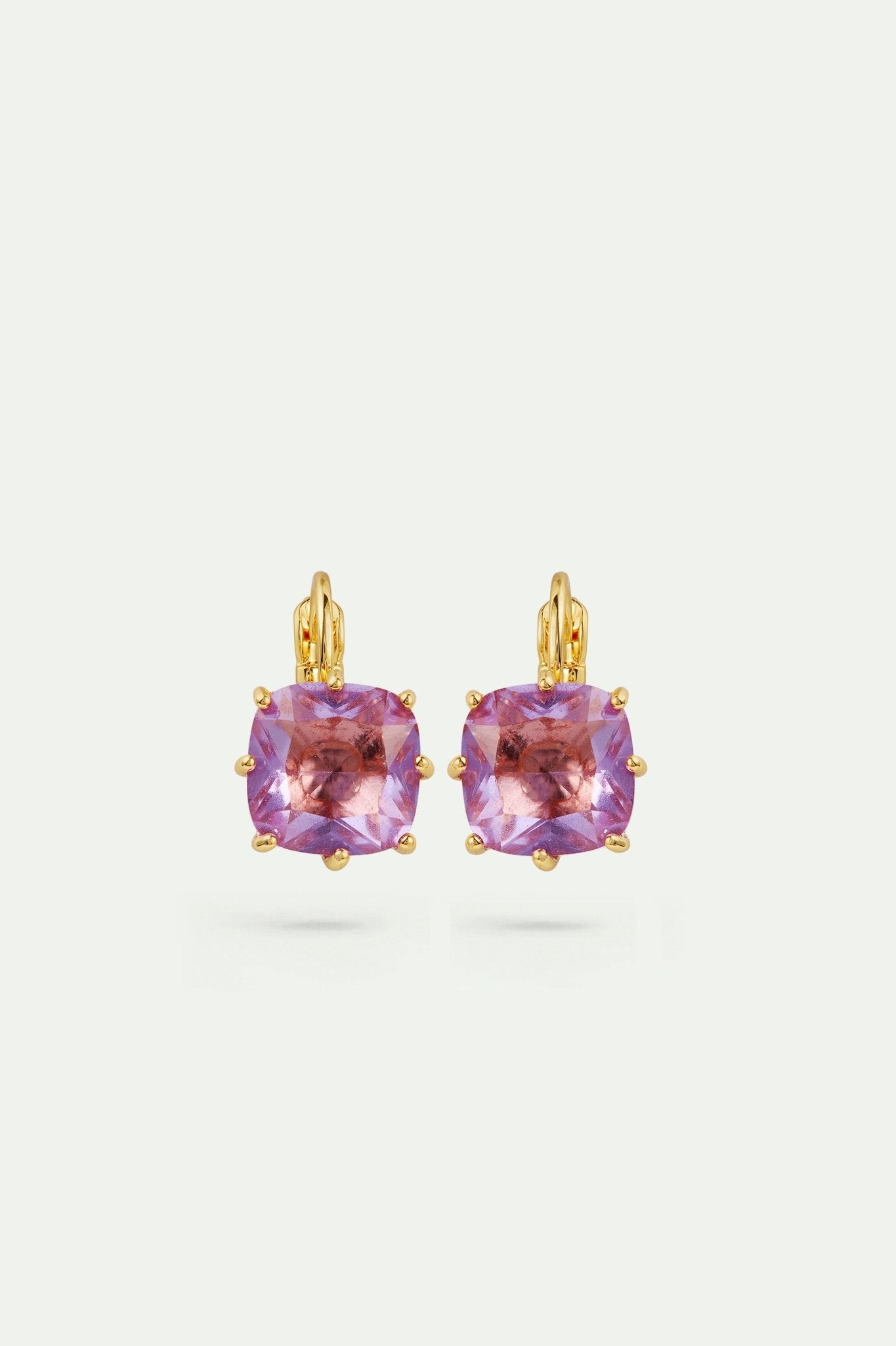 Lavender Diamantine square stone earrings | AVLD1011 - Les Nereides