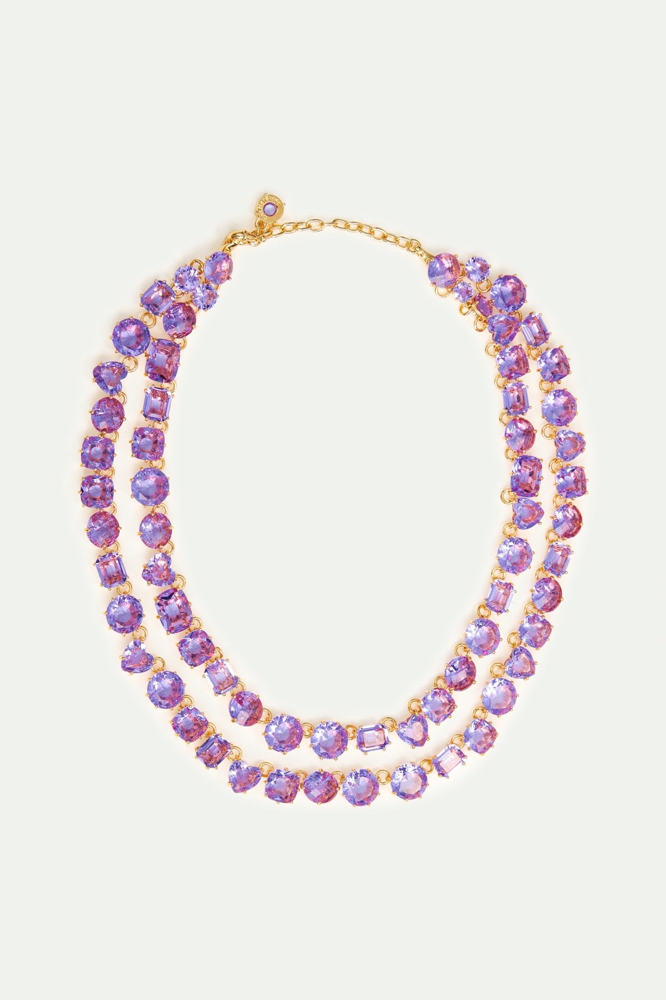Lavender diamantine two row statement necklace | AVLD3551 - Les Nereides