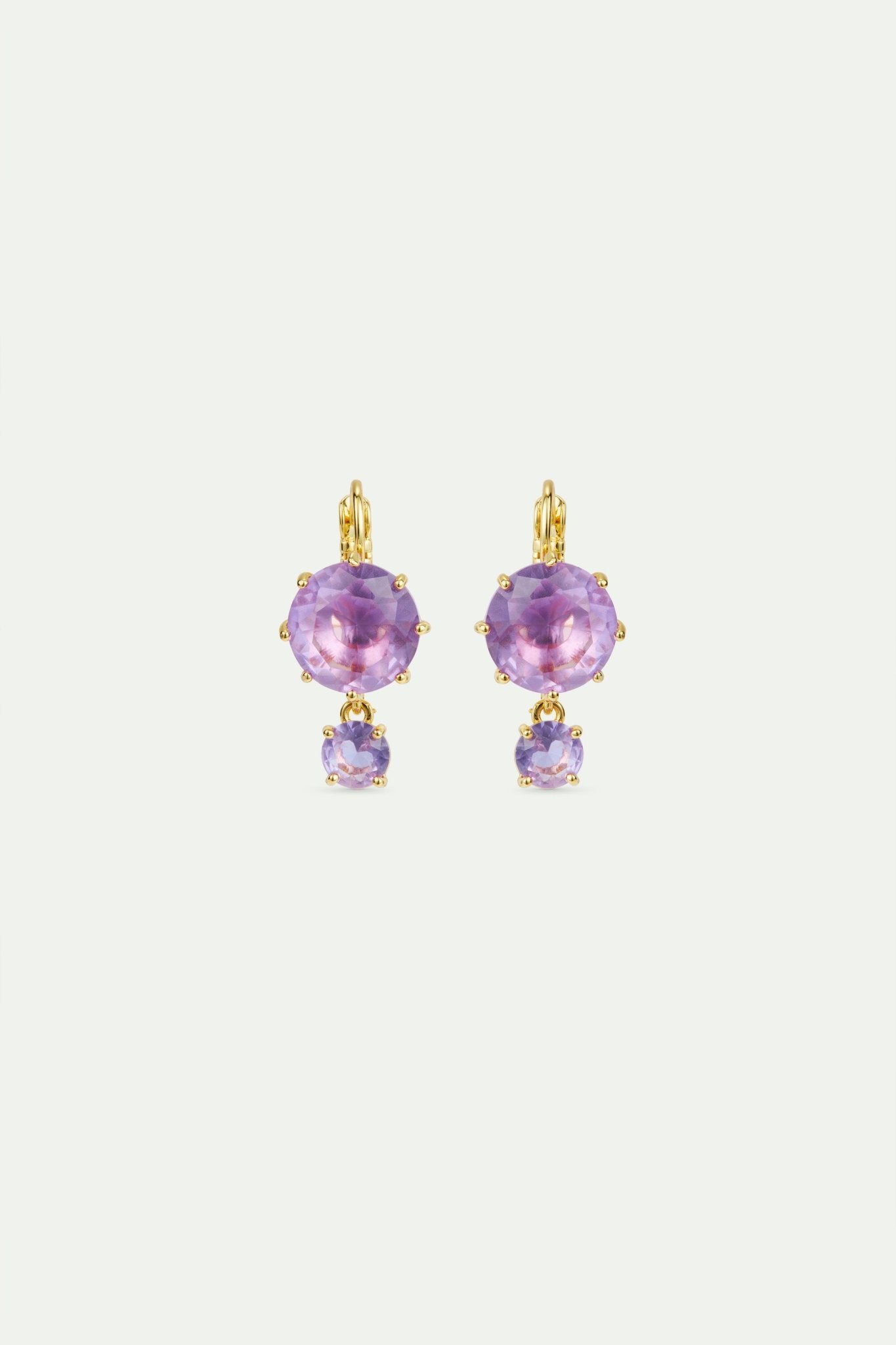Lavender Diamantine two stone earrings | AVLD1261 - Les Nereides