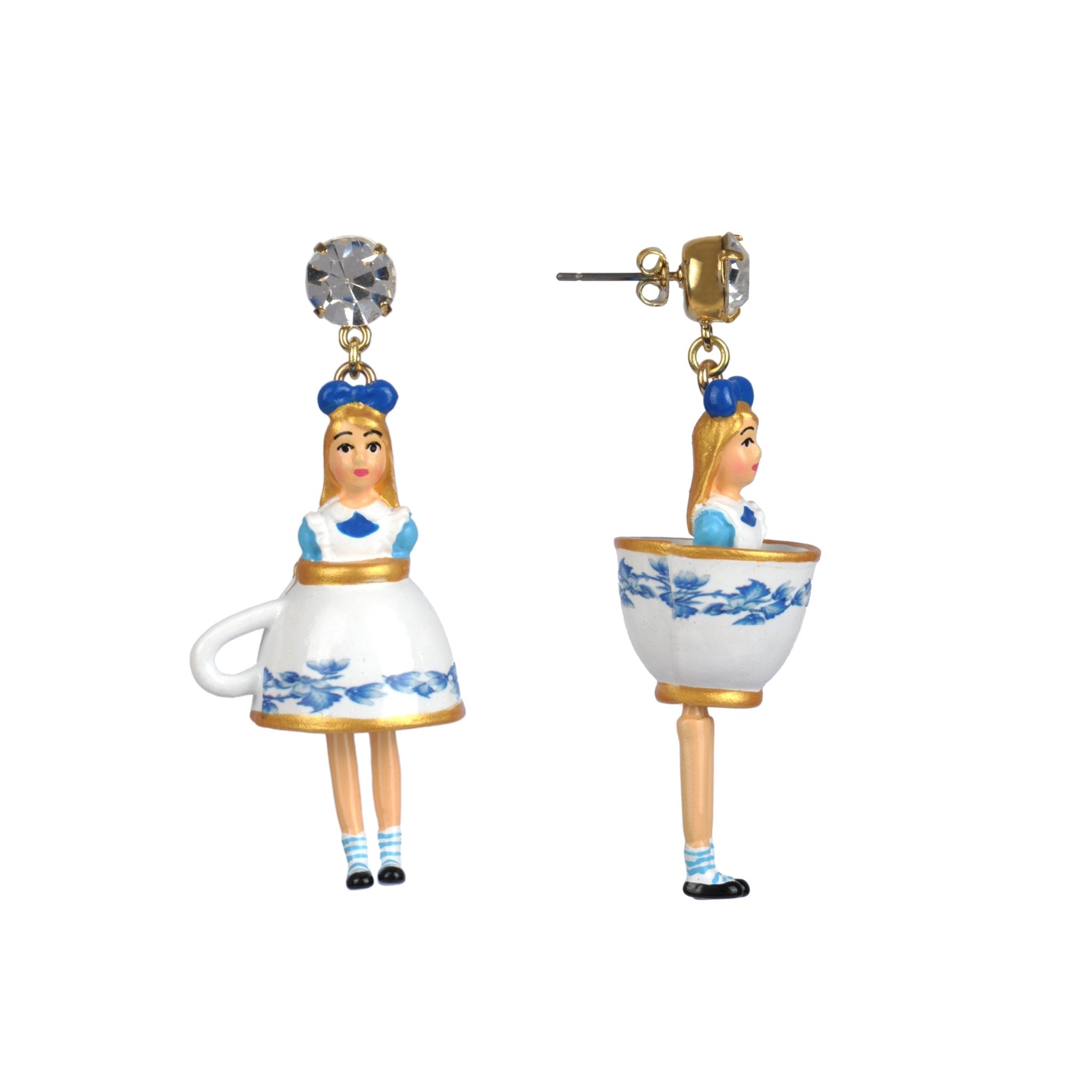 Le Tea Time D'Alice Alice, Cup And Rhinestone Earrings | AATA116C/1 - Les Nereides