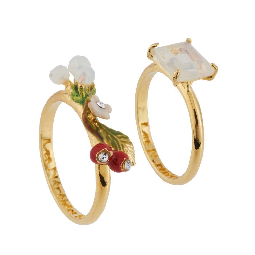 Leaves, Nuts With Snow Set Of 2 50 Rings | AGSF6042 - Les Nereides