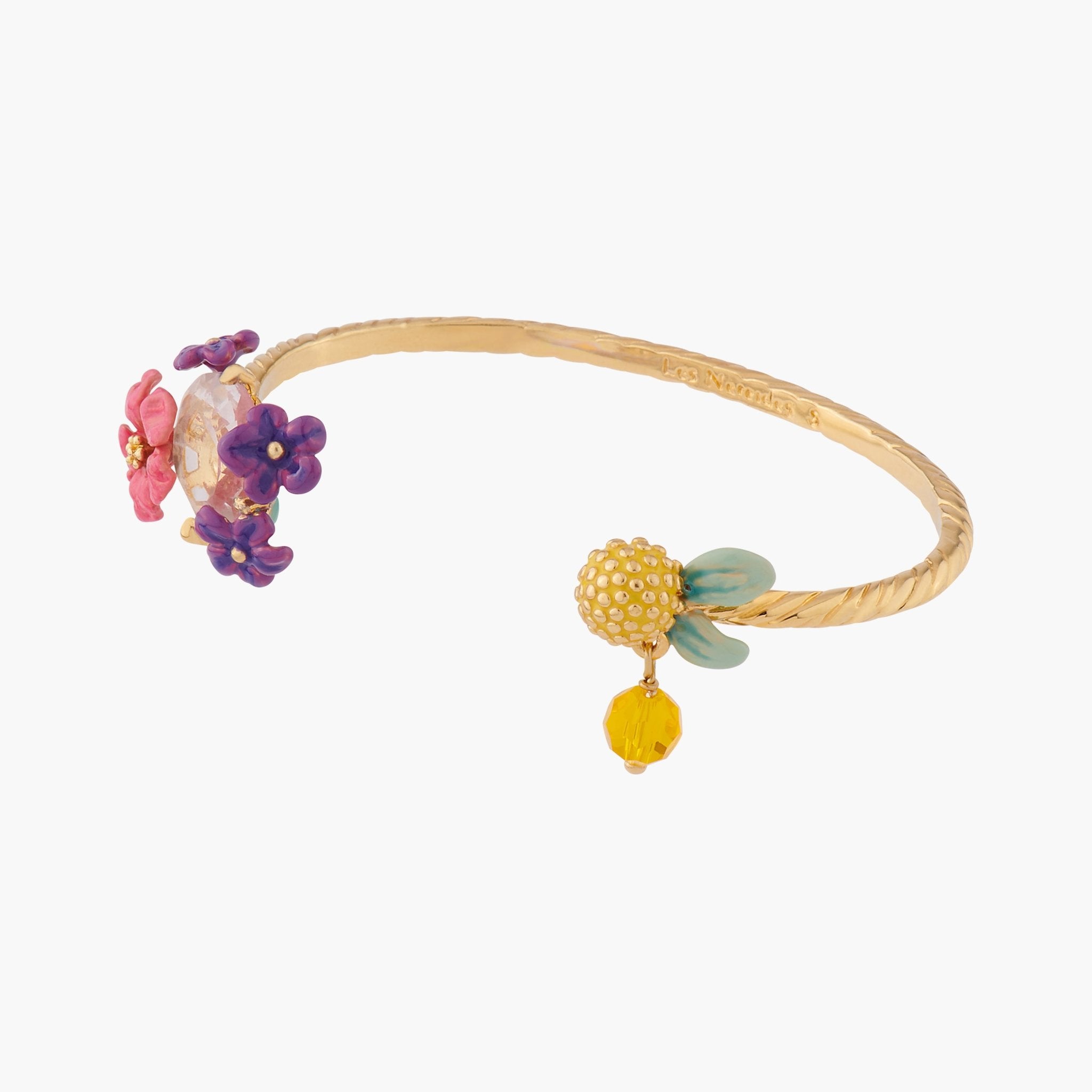 Lemon And Flower Bangle Bracelet | ALPE206/11 - Les Nereides
