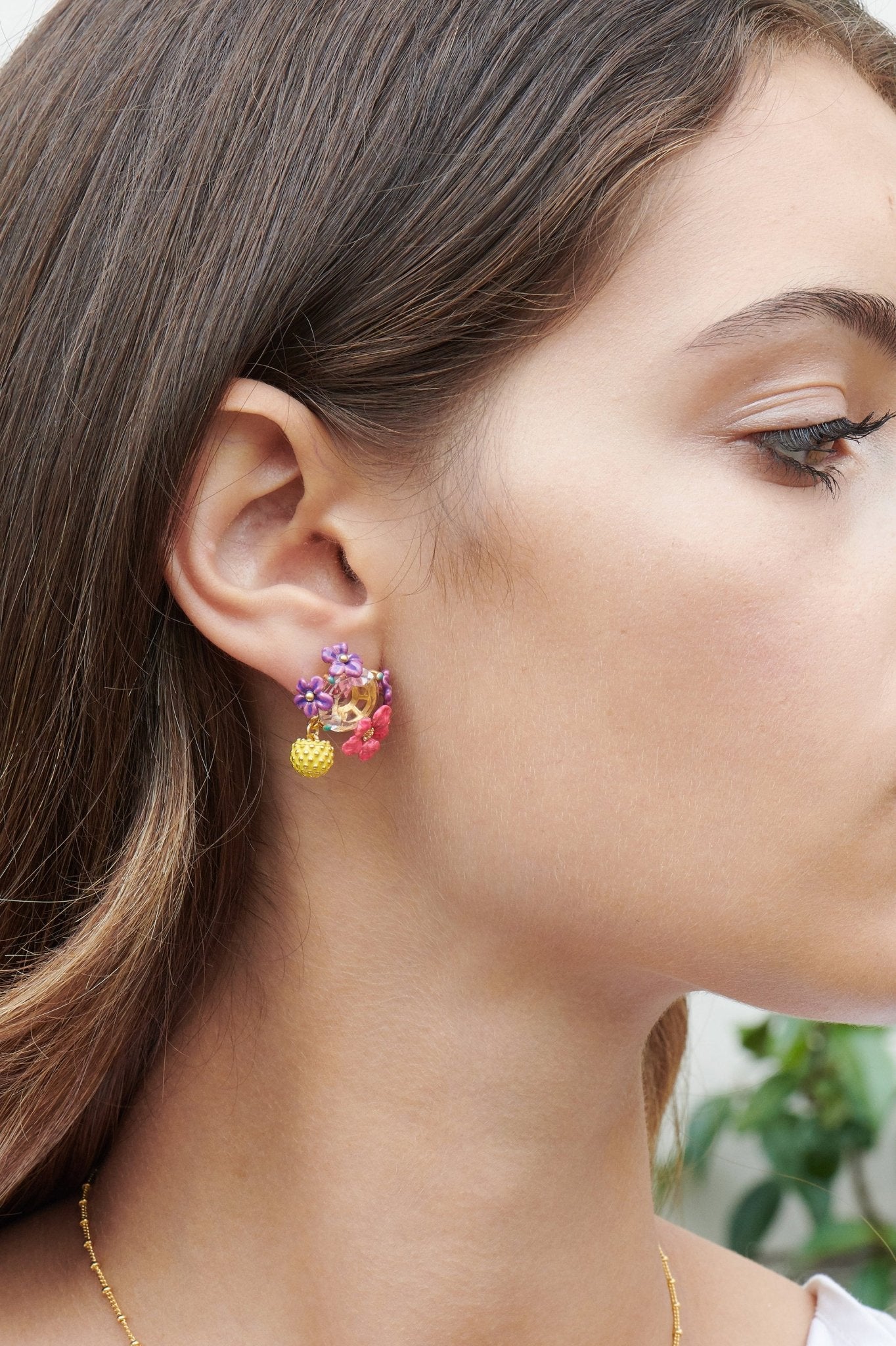 Lemon And Flower Earrings | ALPE1041 - Les Nereides