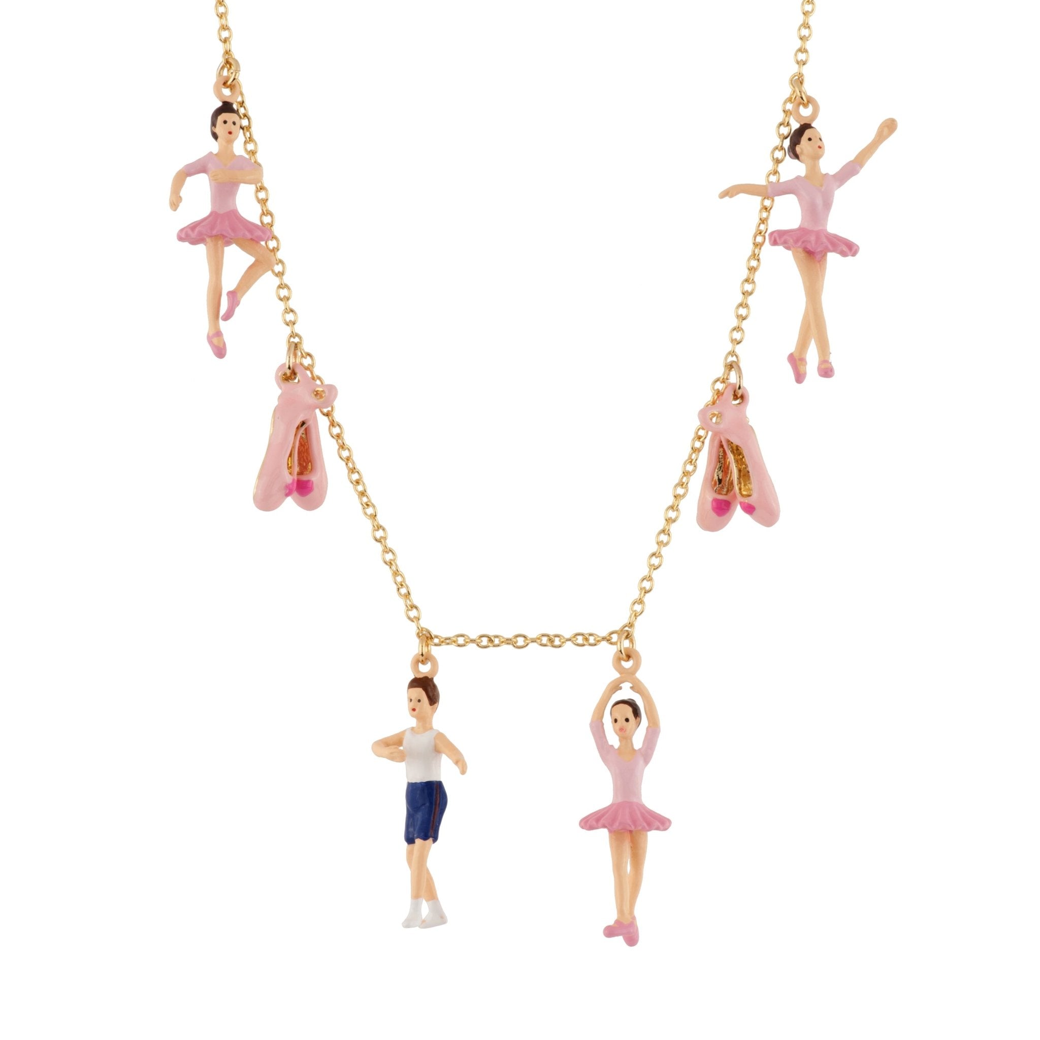 Les Petits Rats Dancers & Pink Dancing Slippers Necklace | AEOP3011 - Les Nereides