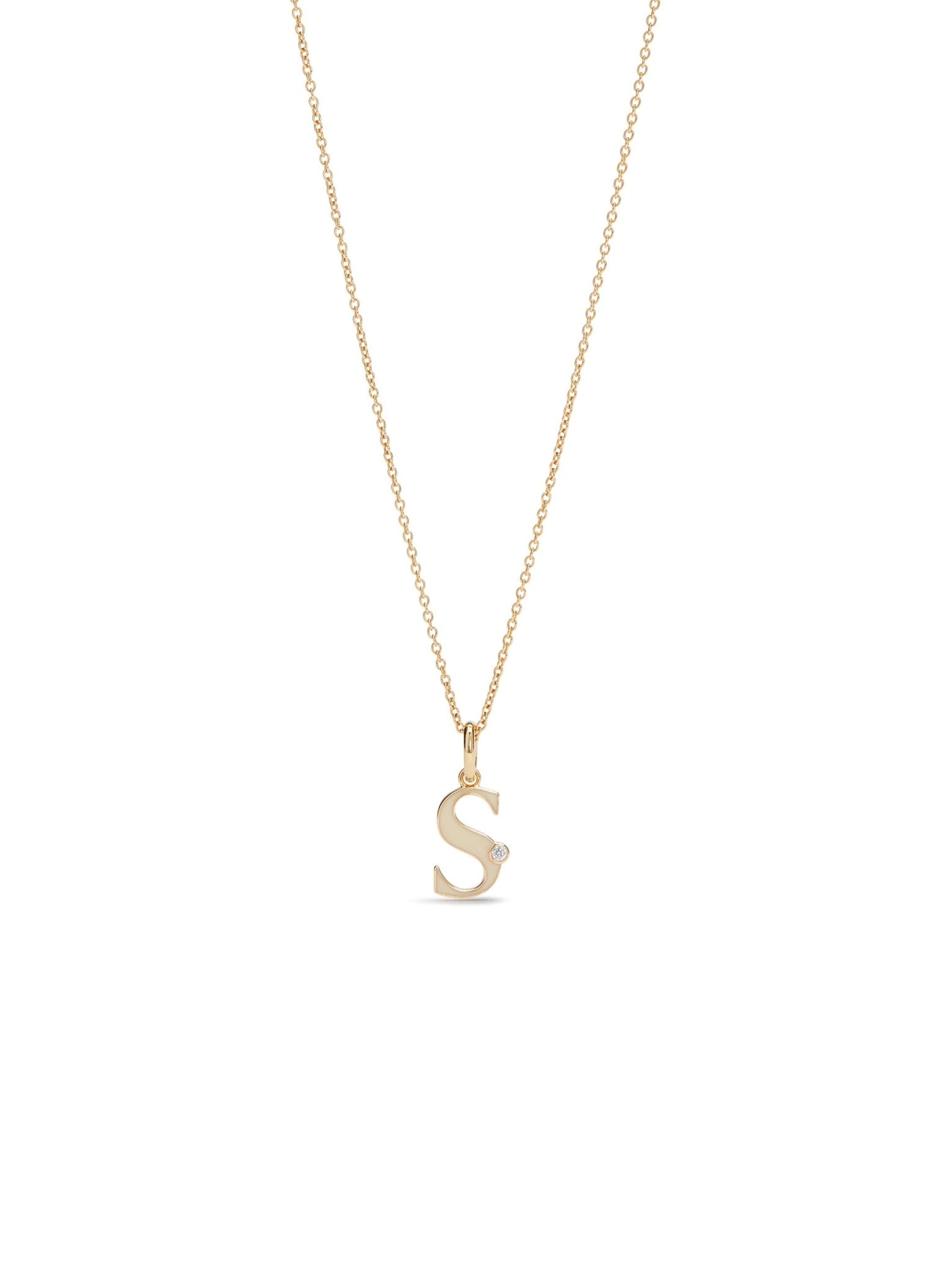 Letter S Pendant Necklace | AUAB3191 - Les Nereides