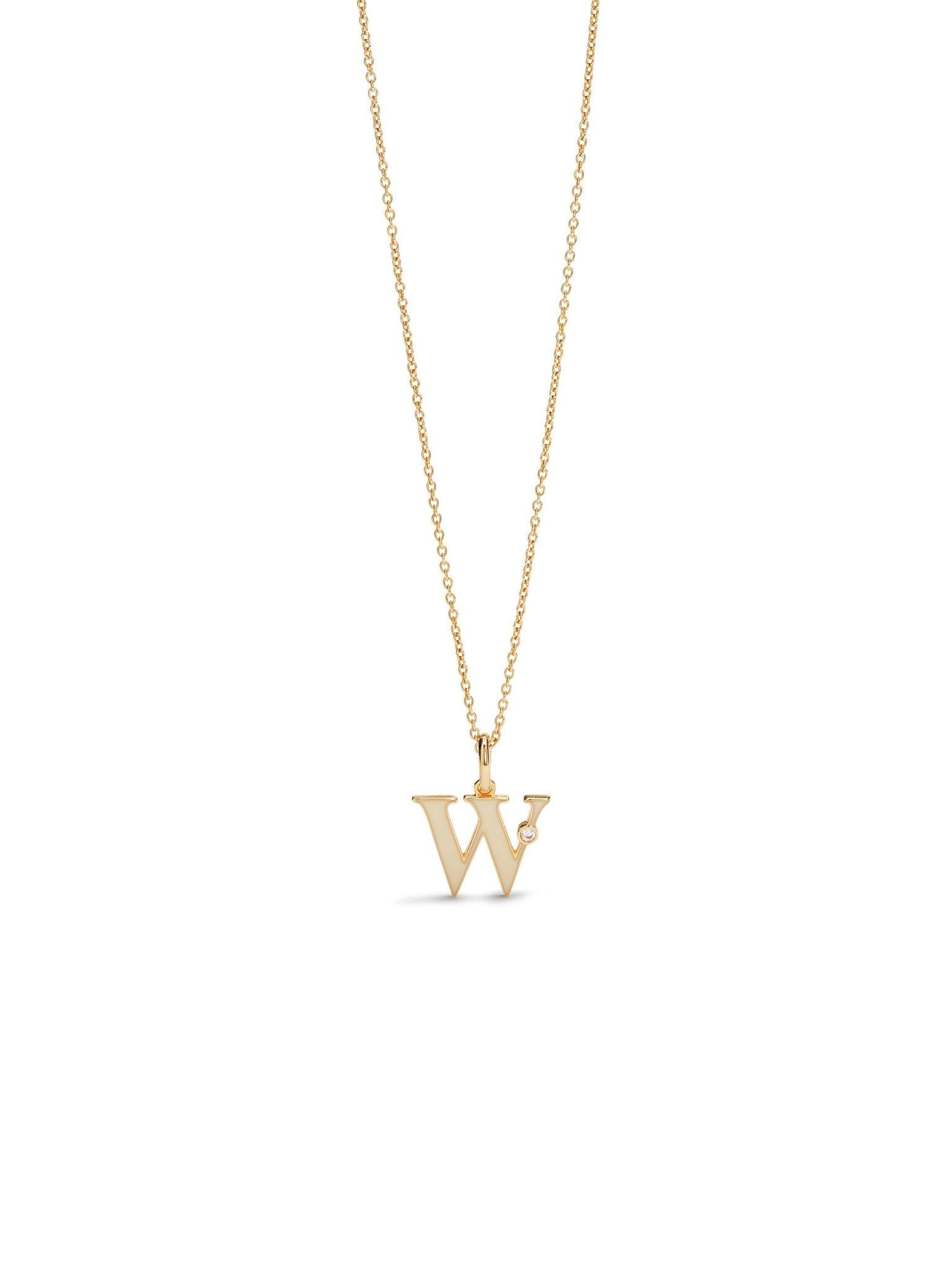 Letter W Pendant Necklace | AUAB3231 - Les Nereides